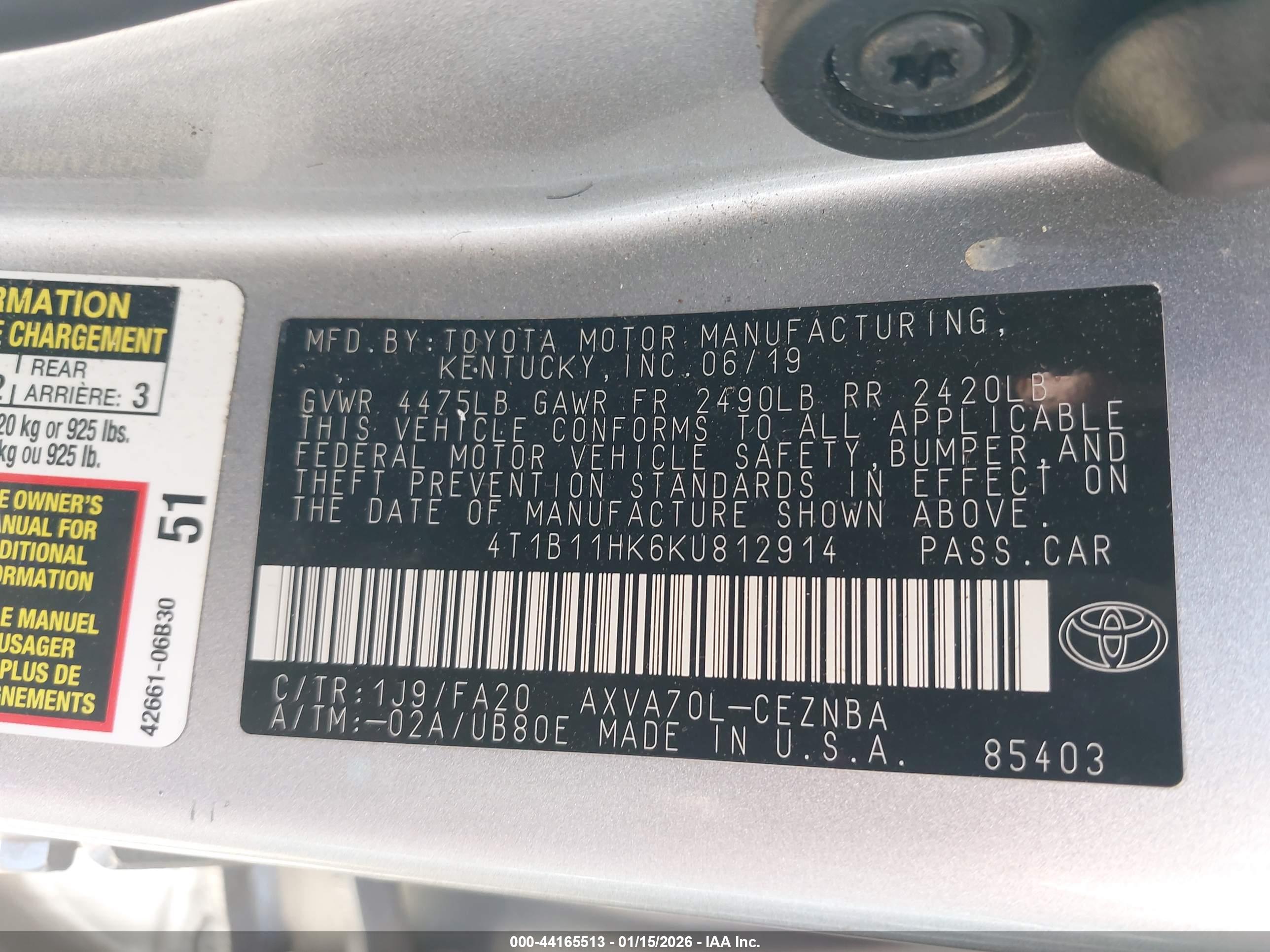 TOYOTA CAMRY image 9