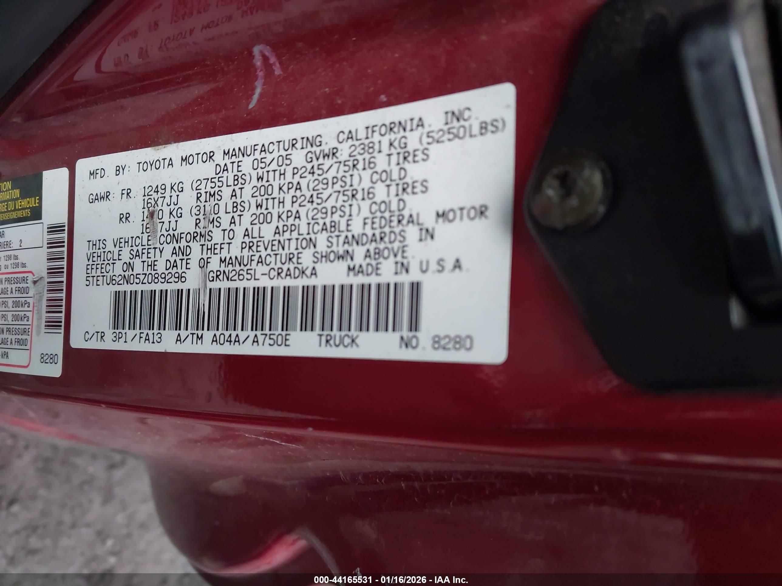 TOYOTA TACOMA image 9