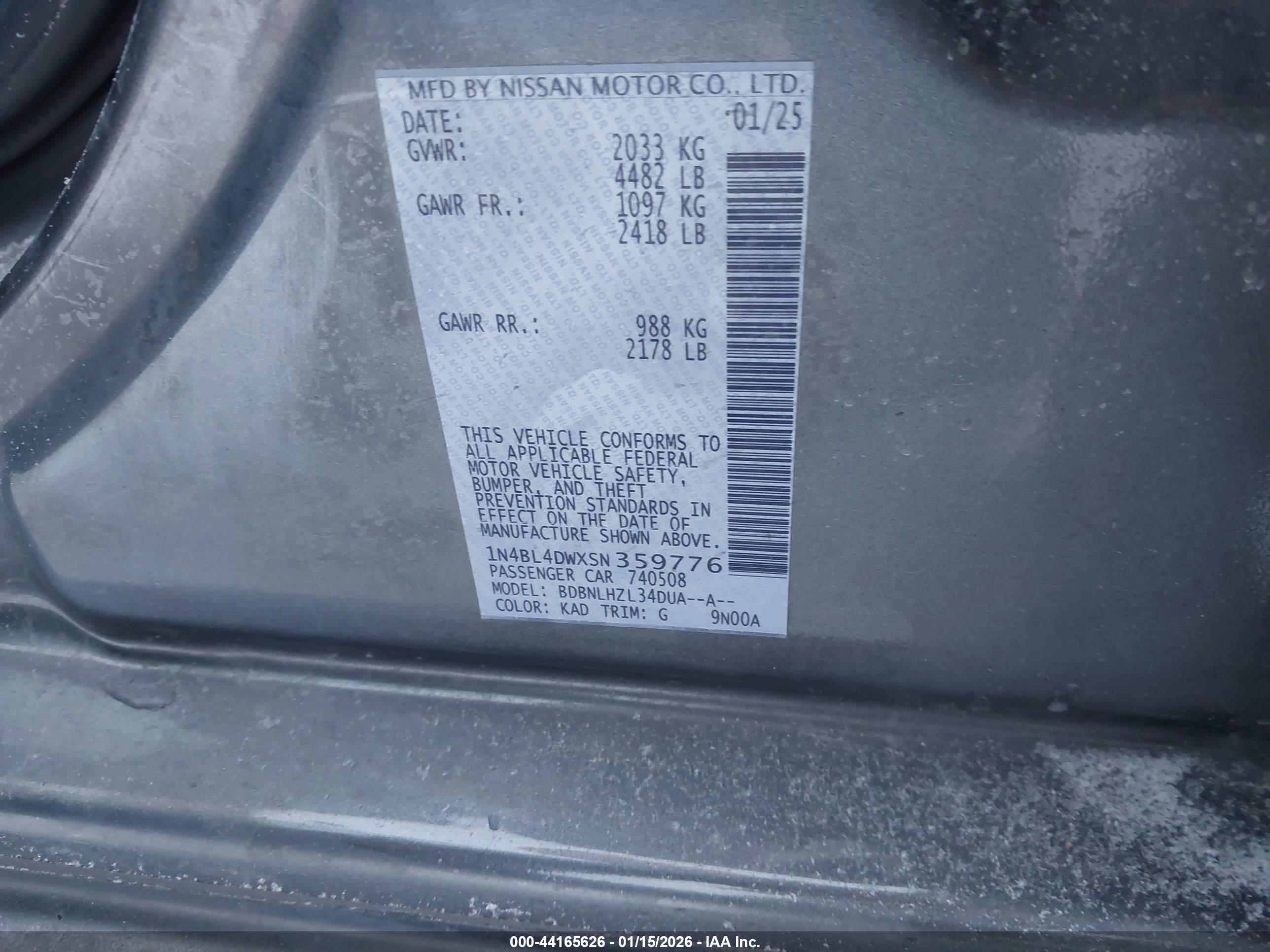 NISSAN ALTIMA image 9