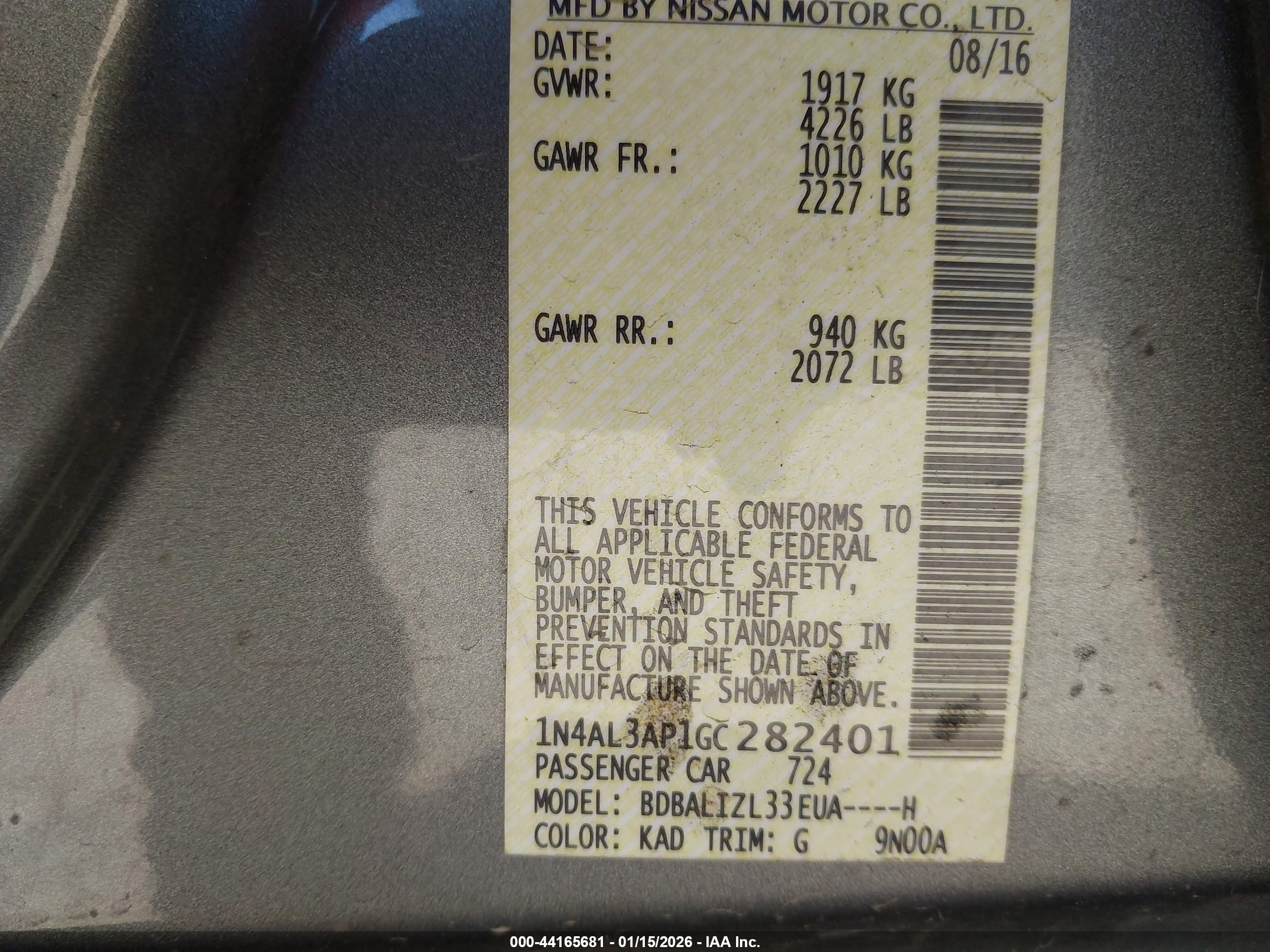 NISSAN ALTIMA image 9