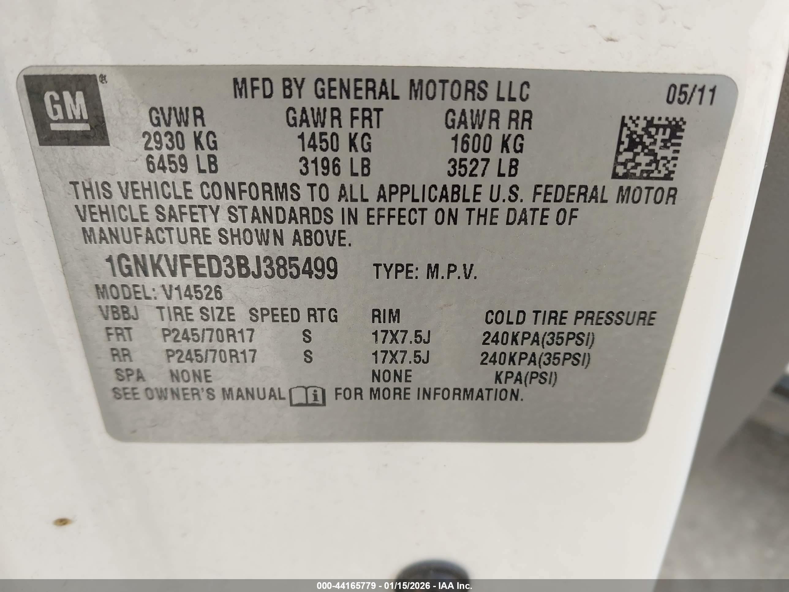CHEVROLET TRAVERSE image 9