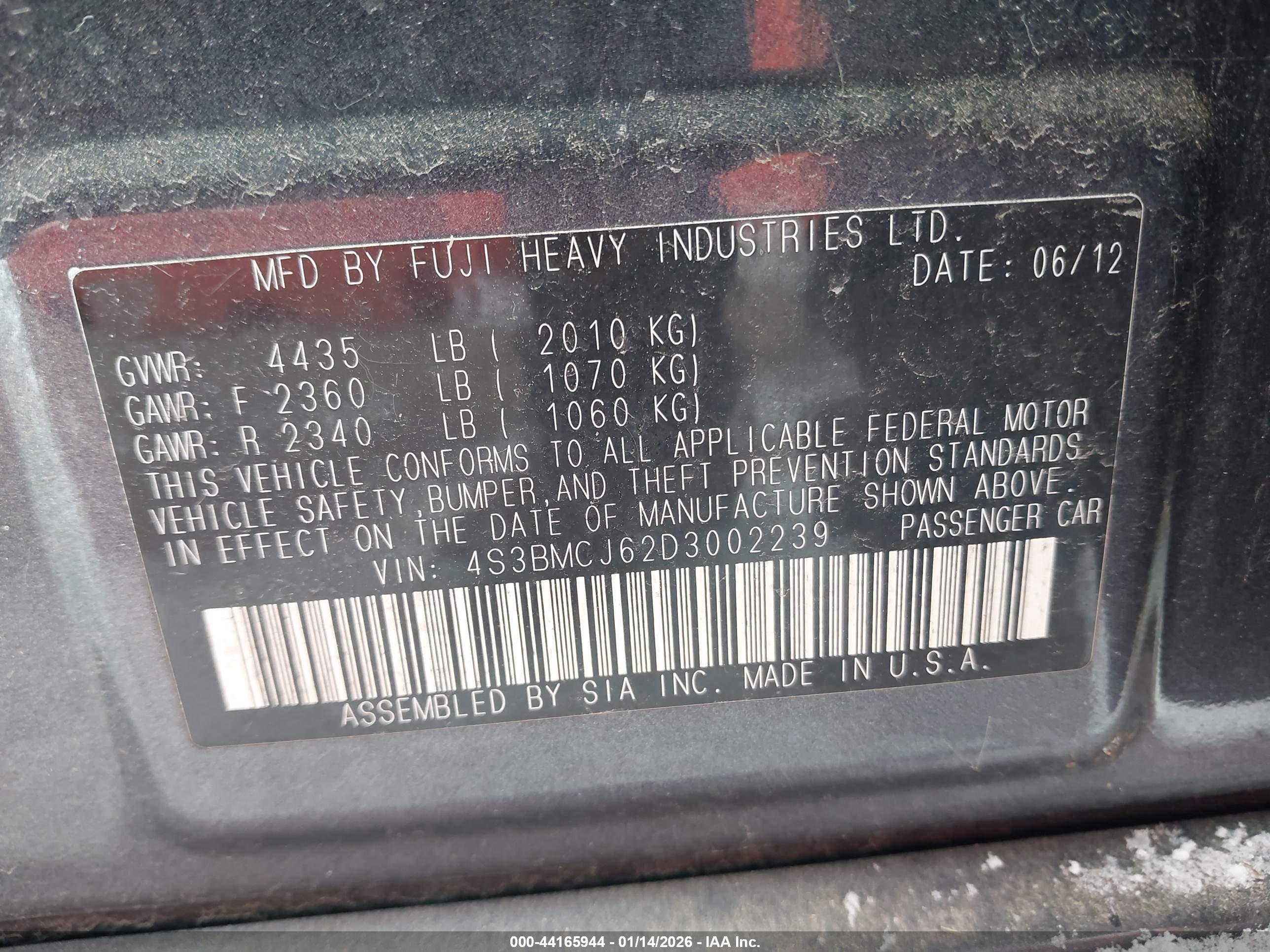 SUBARU LEGACY image 9