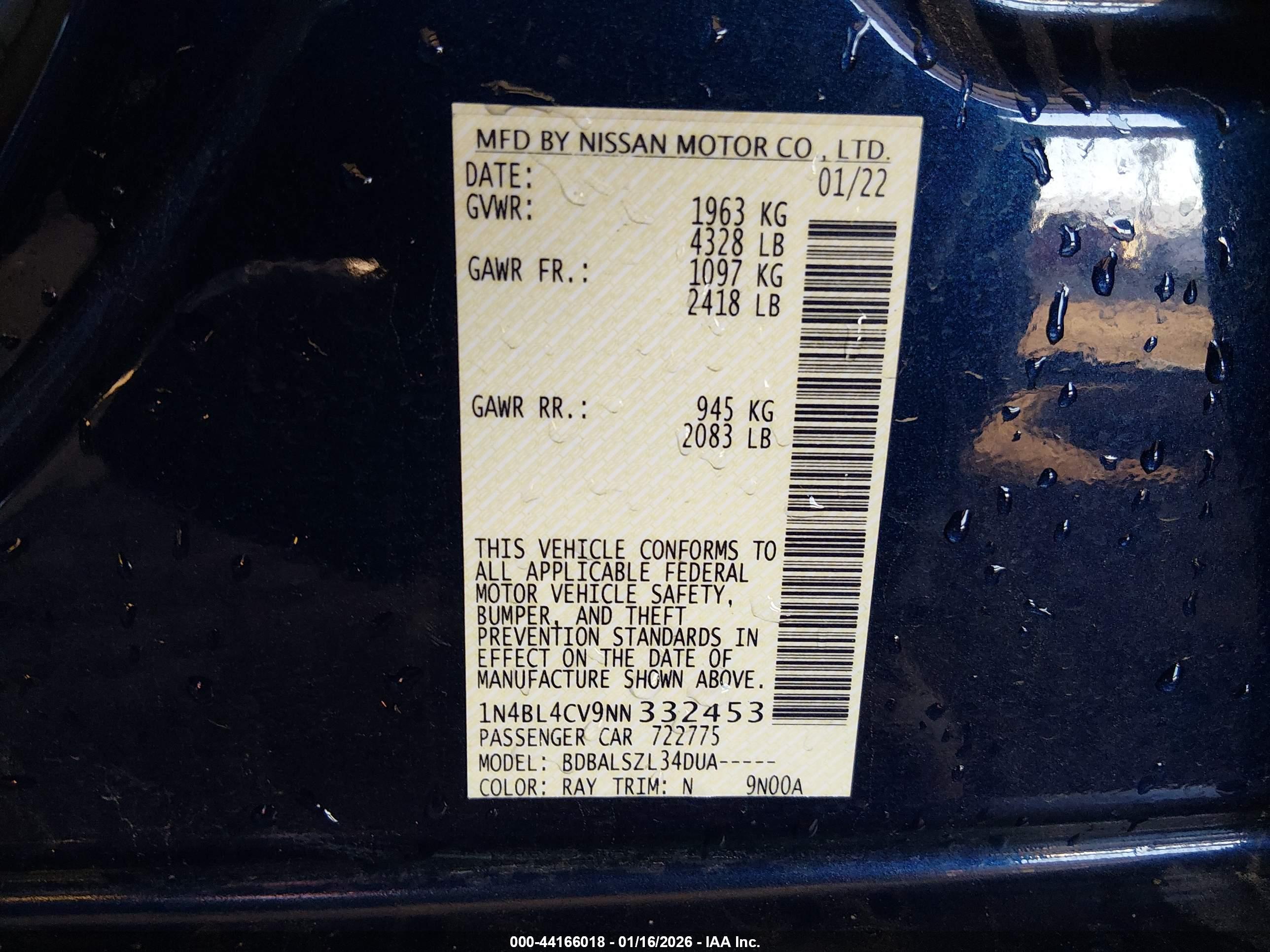NISSAN ALTIMA image 9