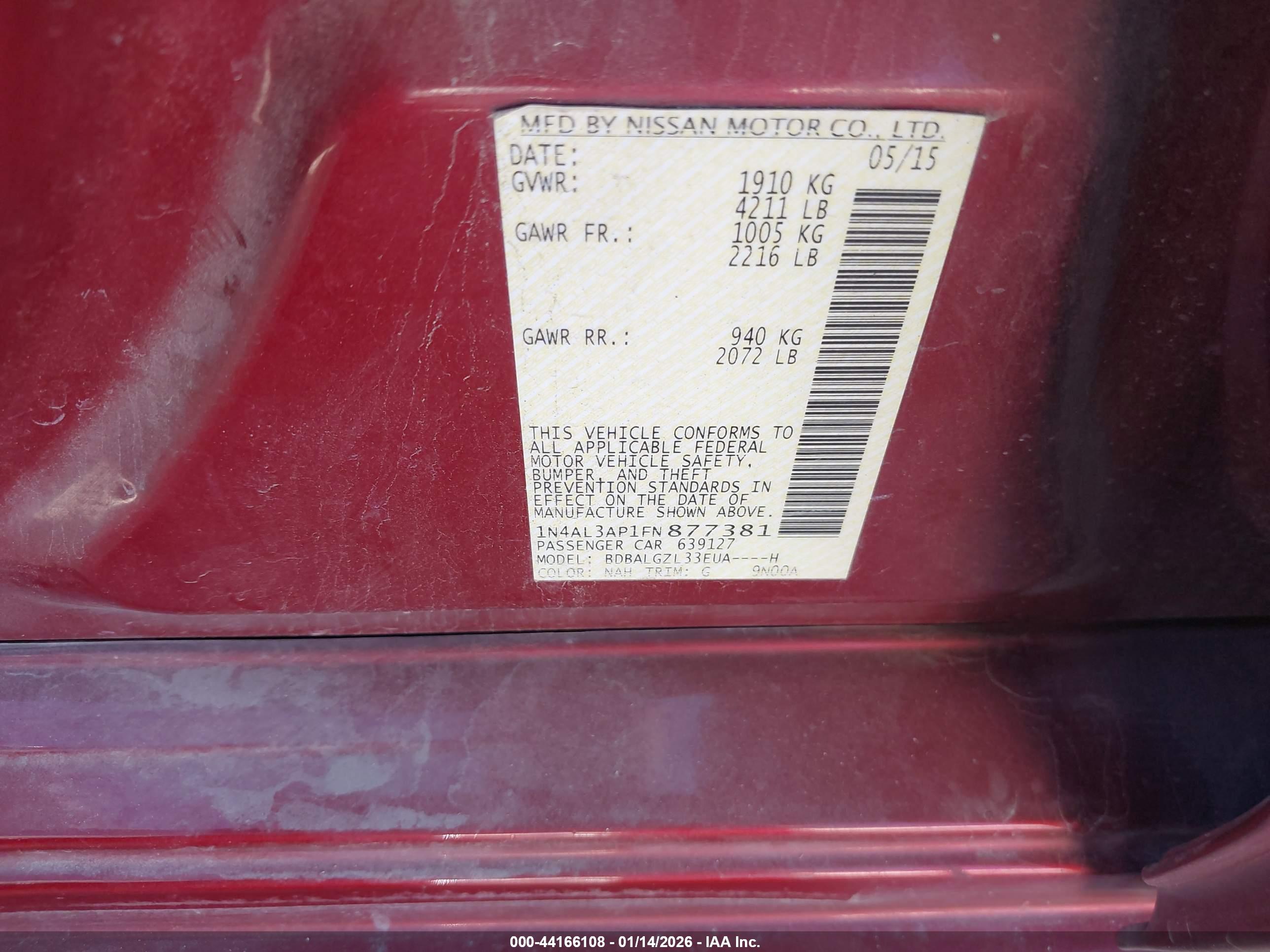 NISSAN ALTIMA image 9