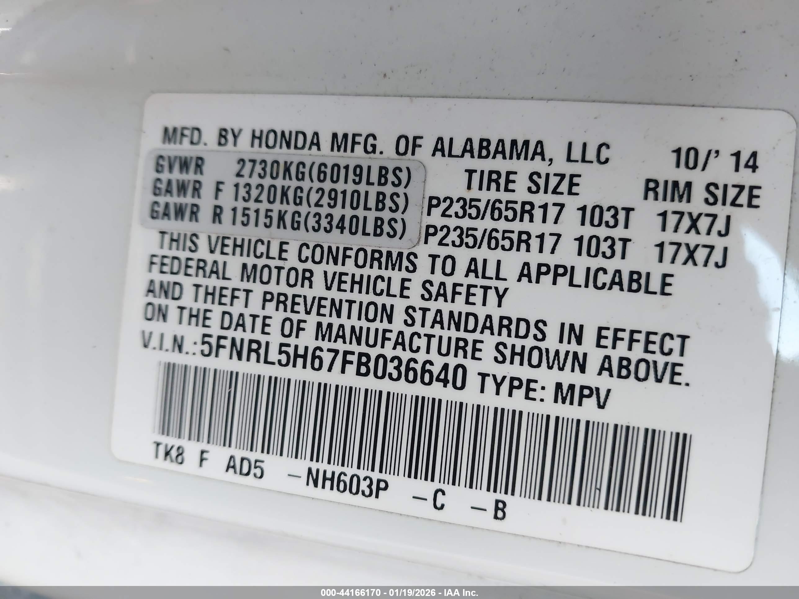HONDA ODYSSEY image 9