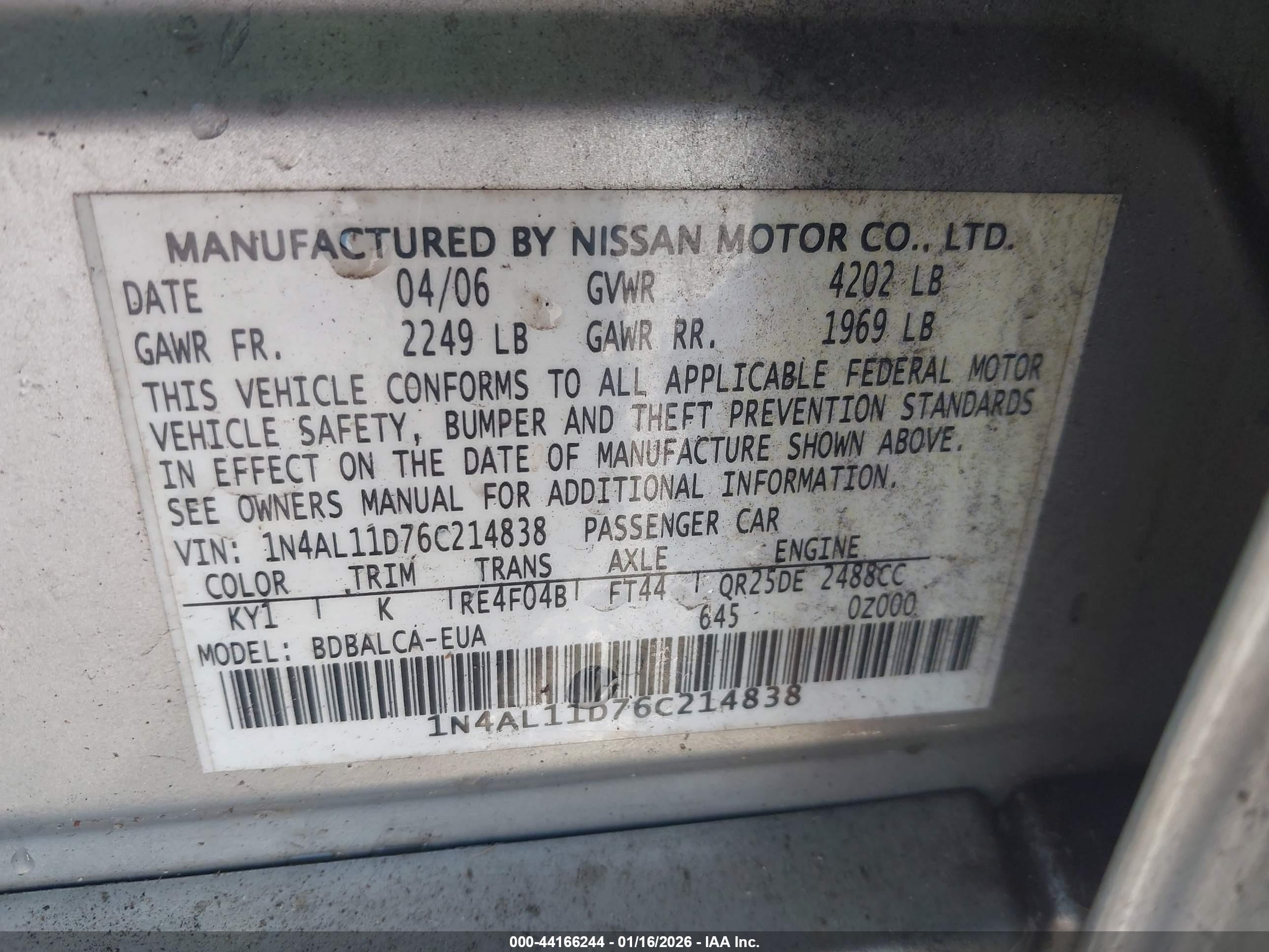 NISSAN ALTIMA image 9