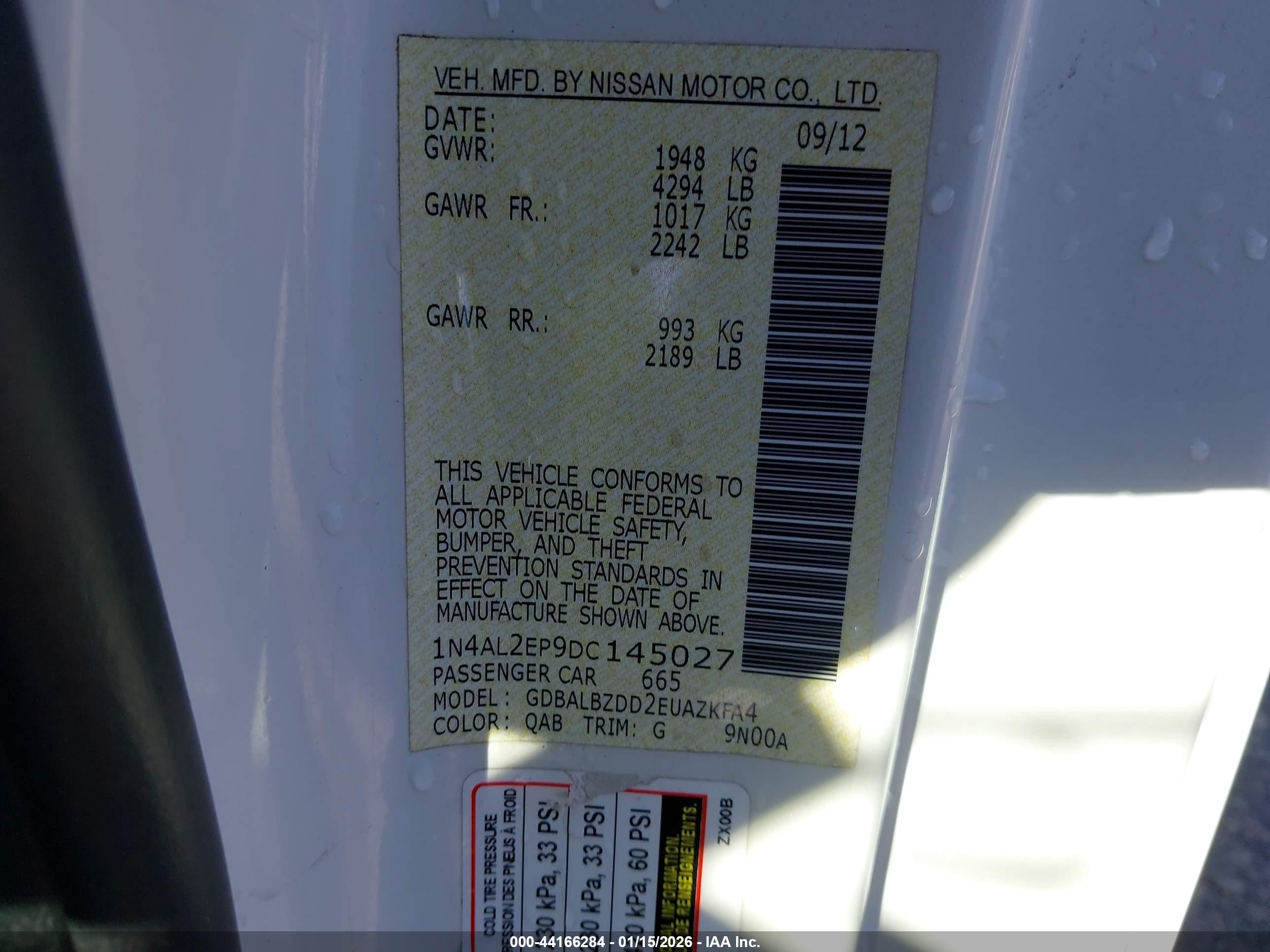 NISSAN ALTIMA image 9