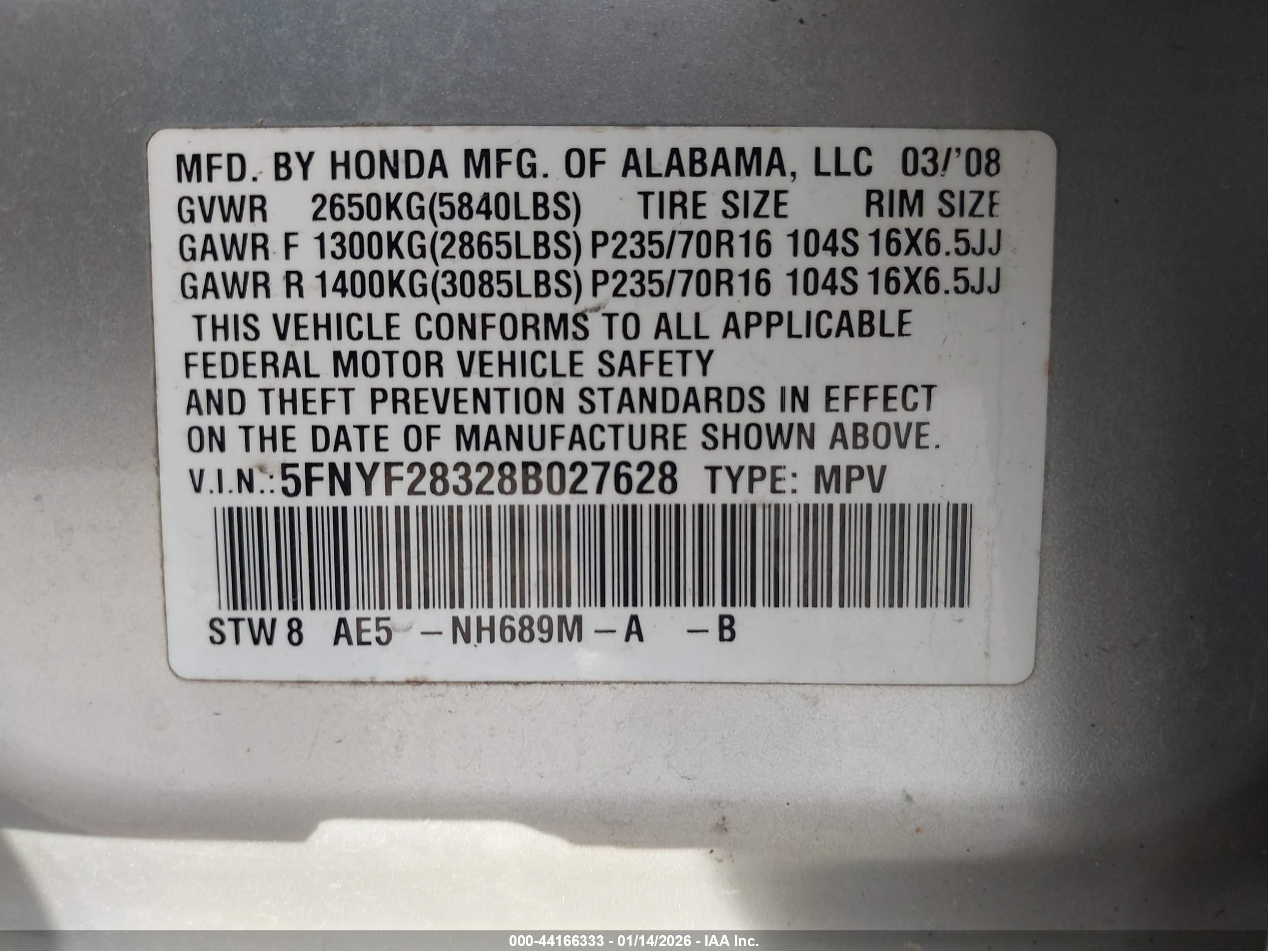 HONDA PILOT image 9