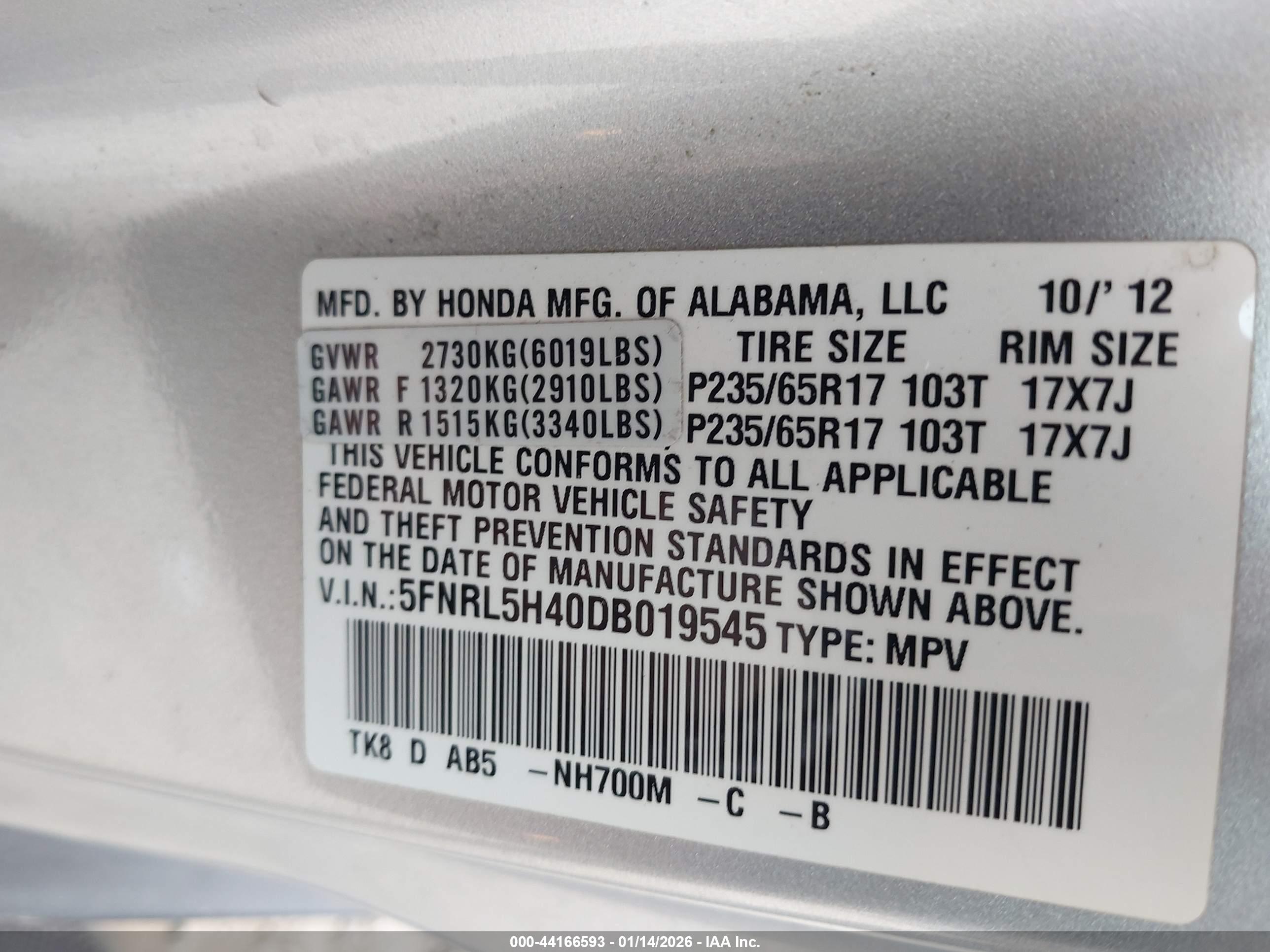 HONDA ODYSSEY image 9