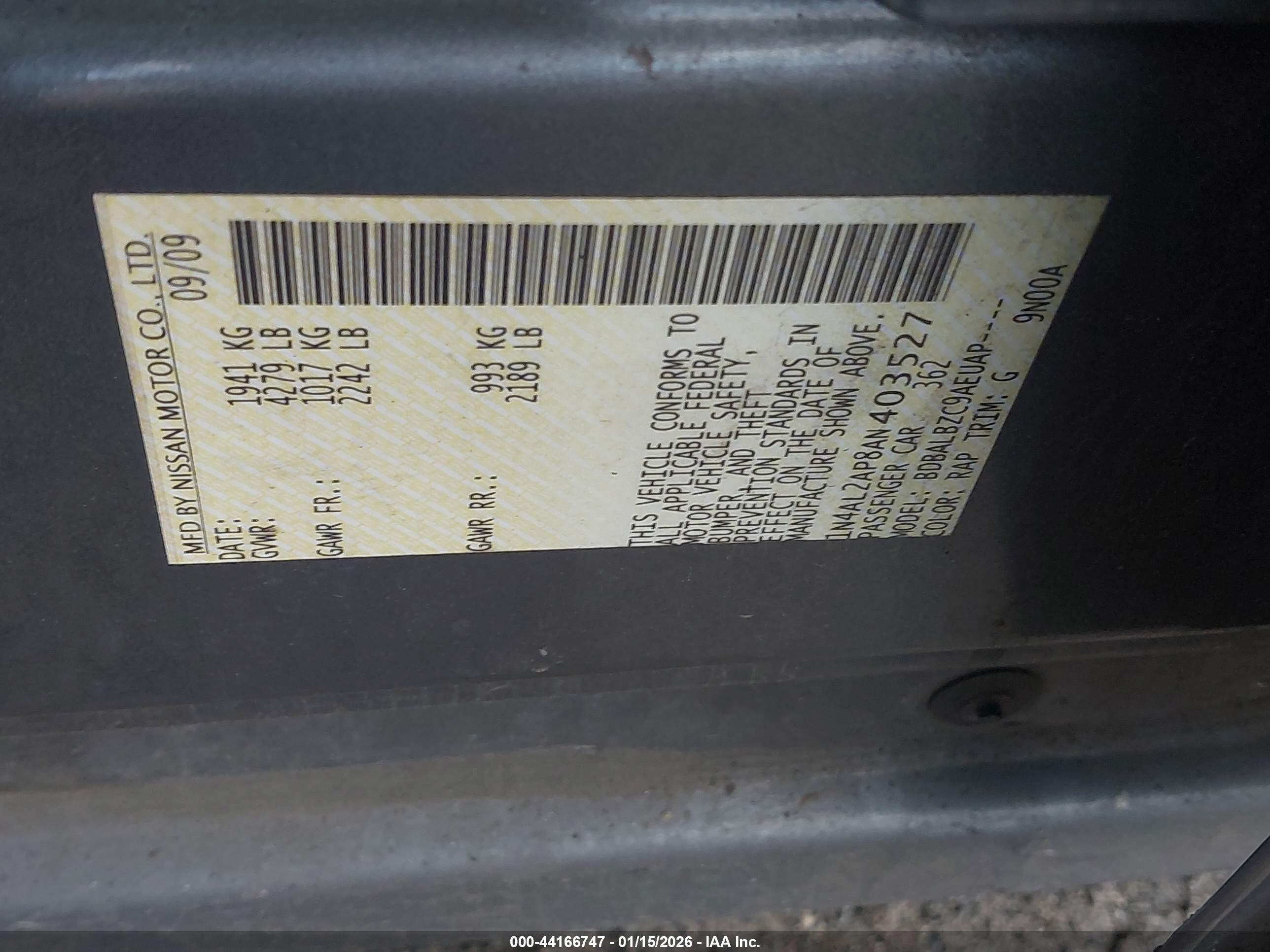 NISSAN ALTIMA image 9