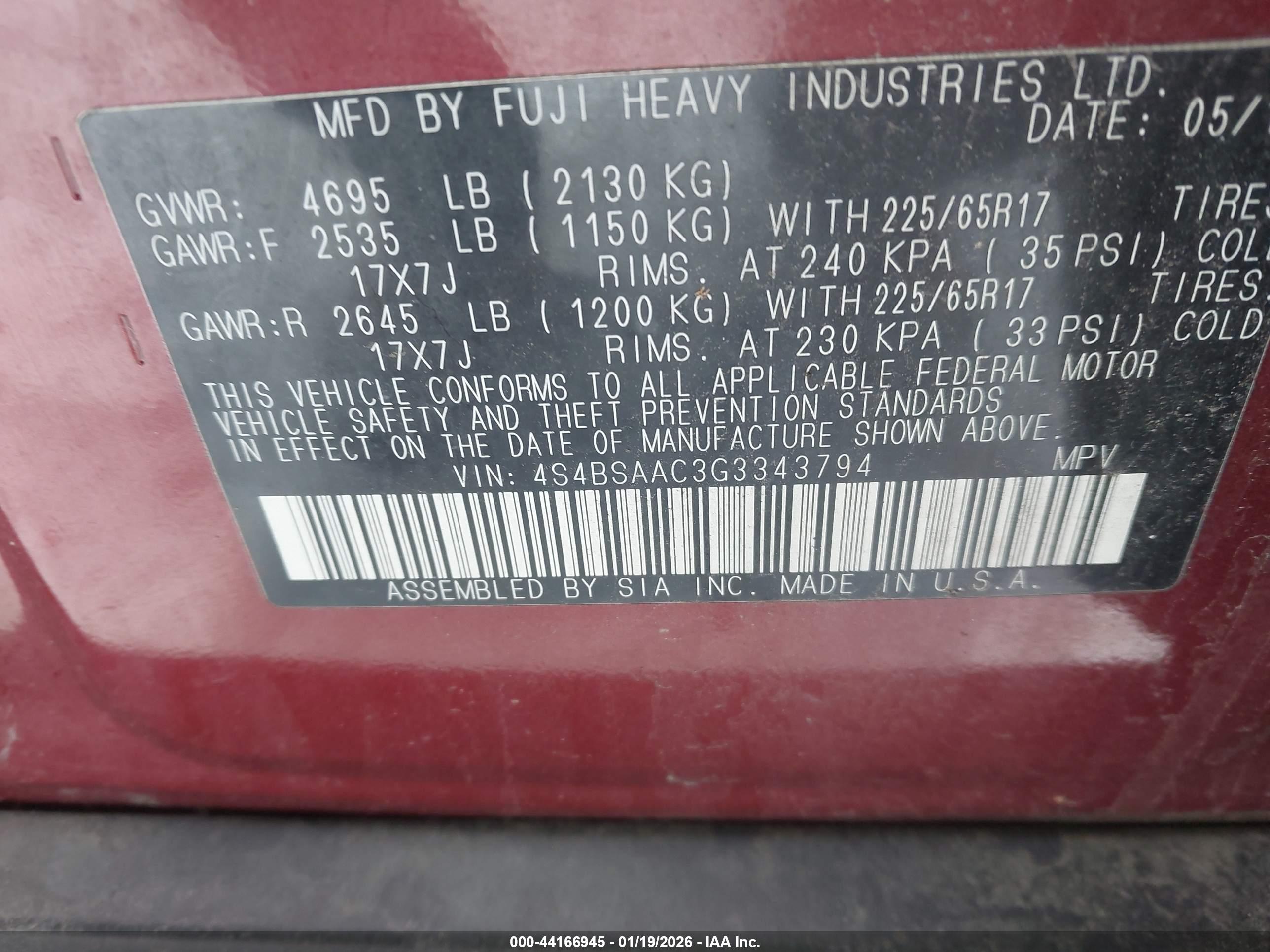 SUBARU OUTBACK image 9