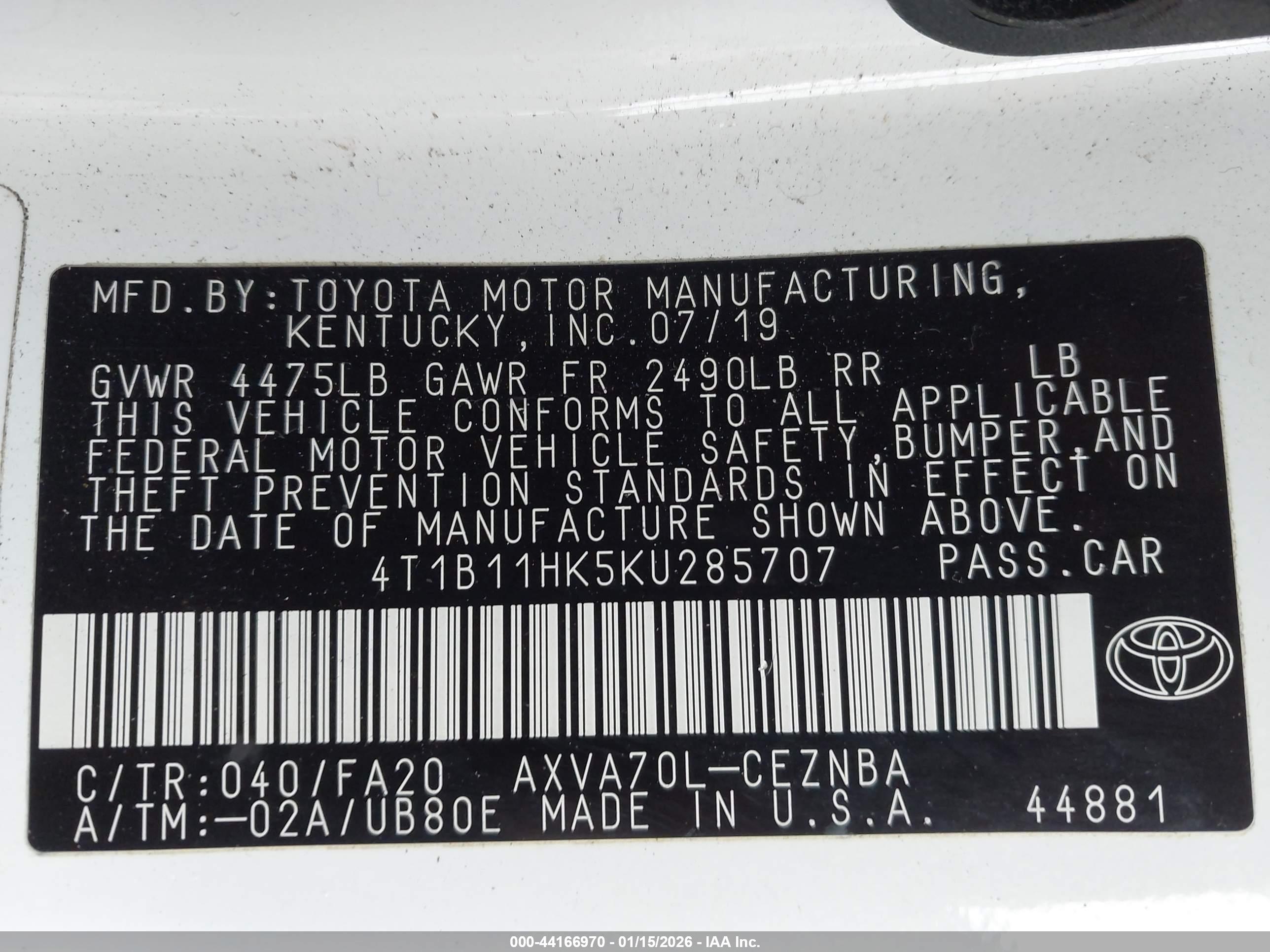 TOYOTA CAMRY image 9