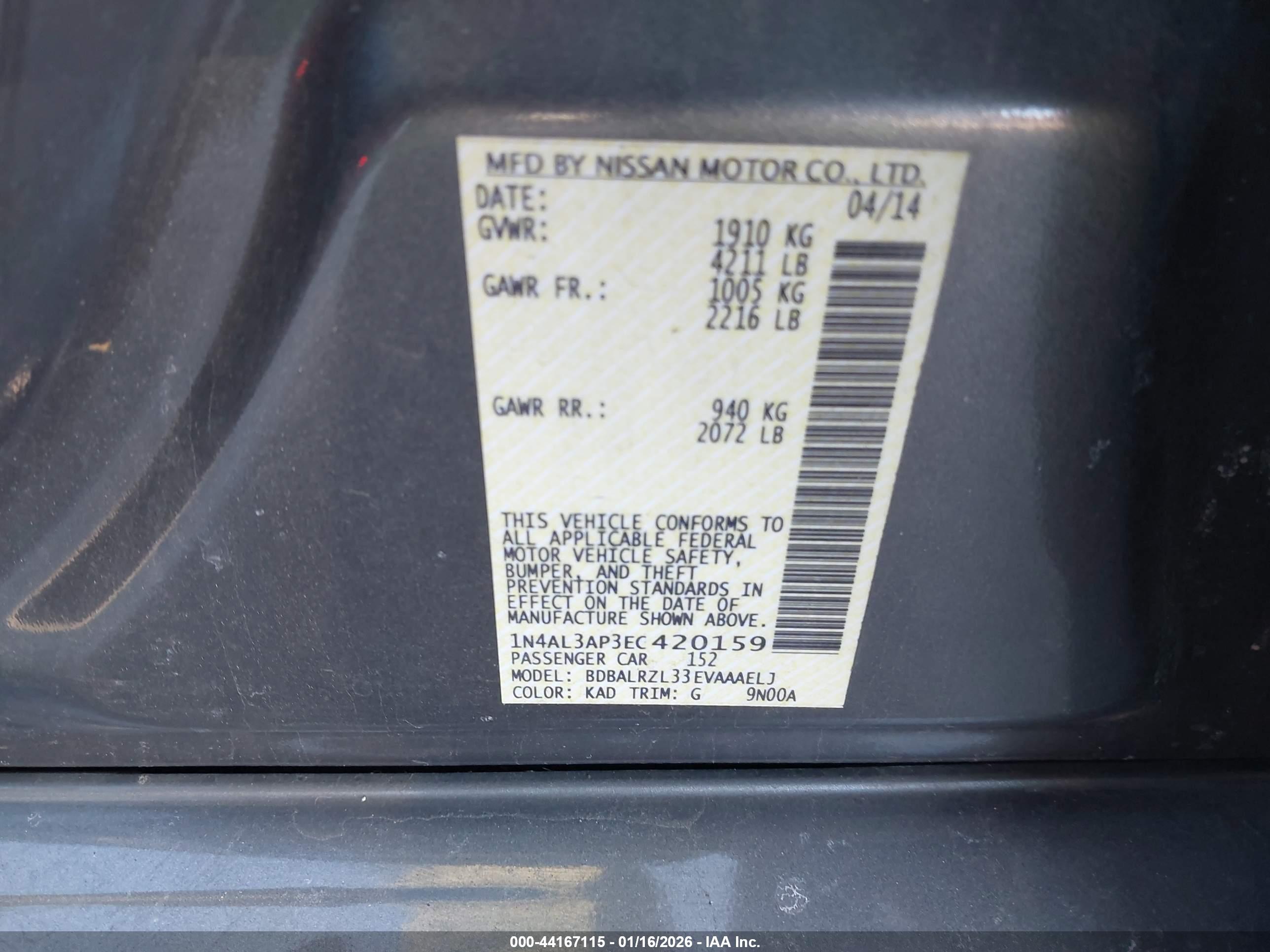 NISSAN ALTIMA image 9