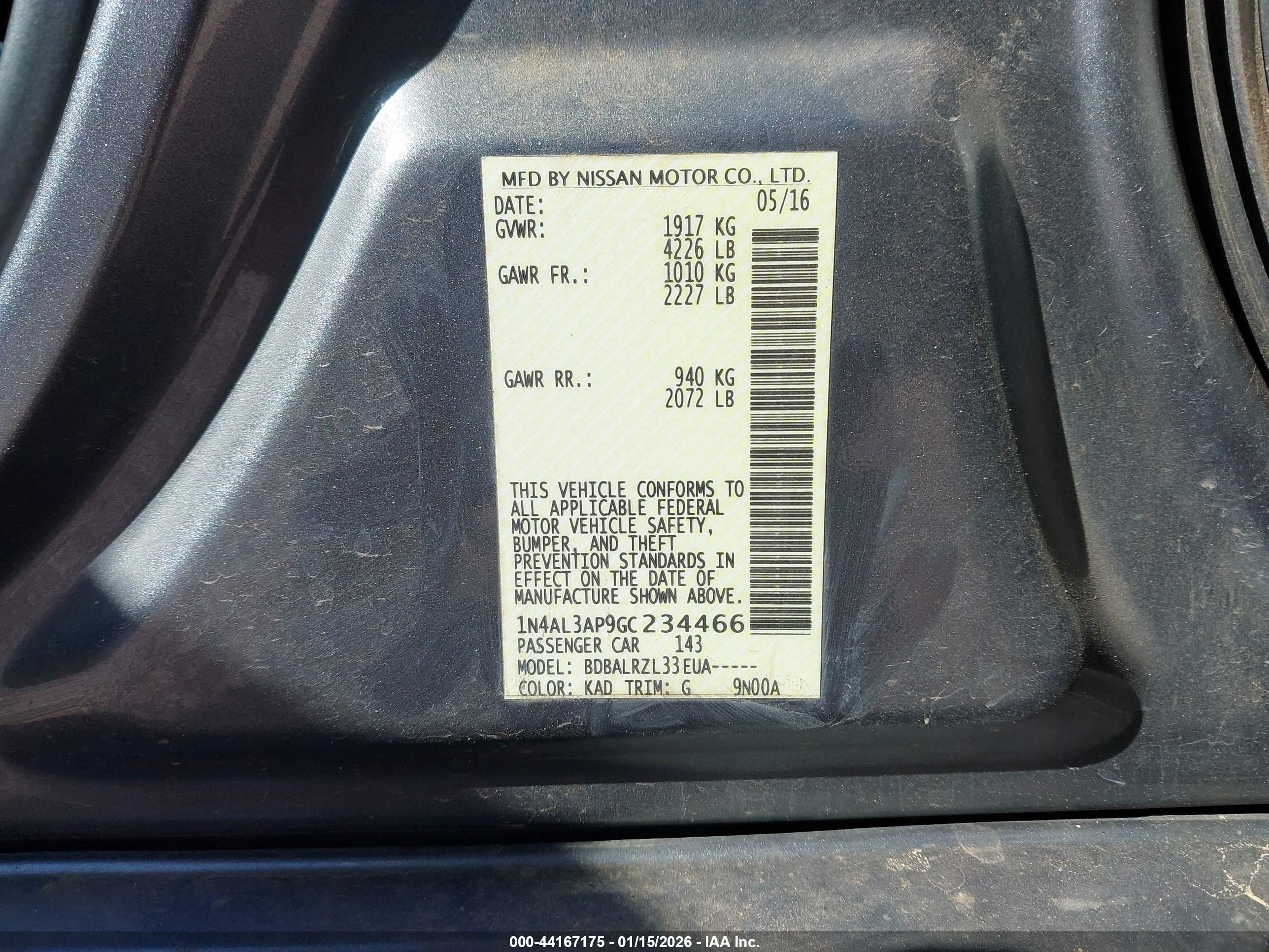 NISSAN ALTIMA image 9
