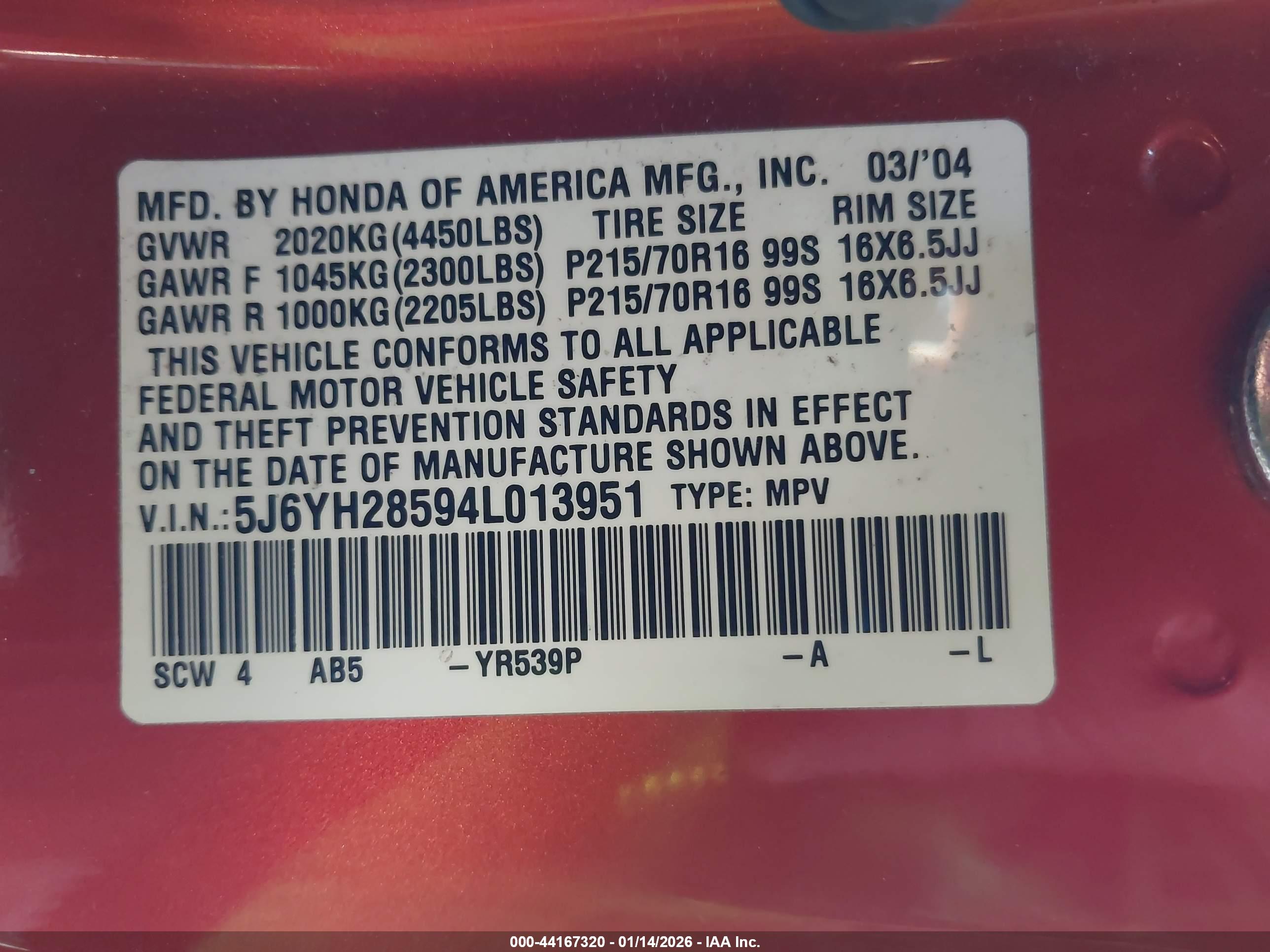 HONDA ELEMENT image 9