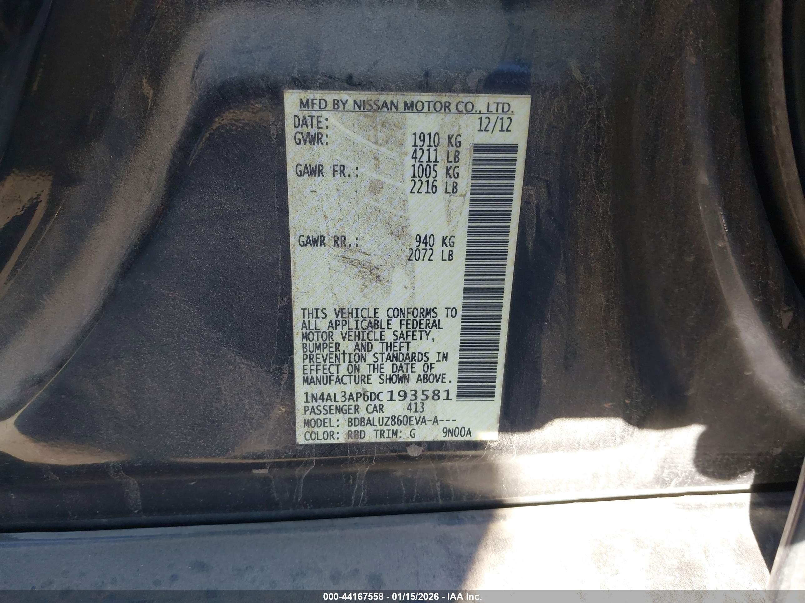NISSAN ALTIMA image 9