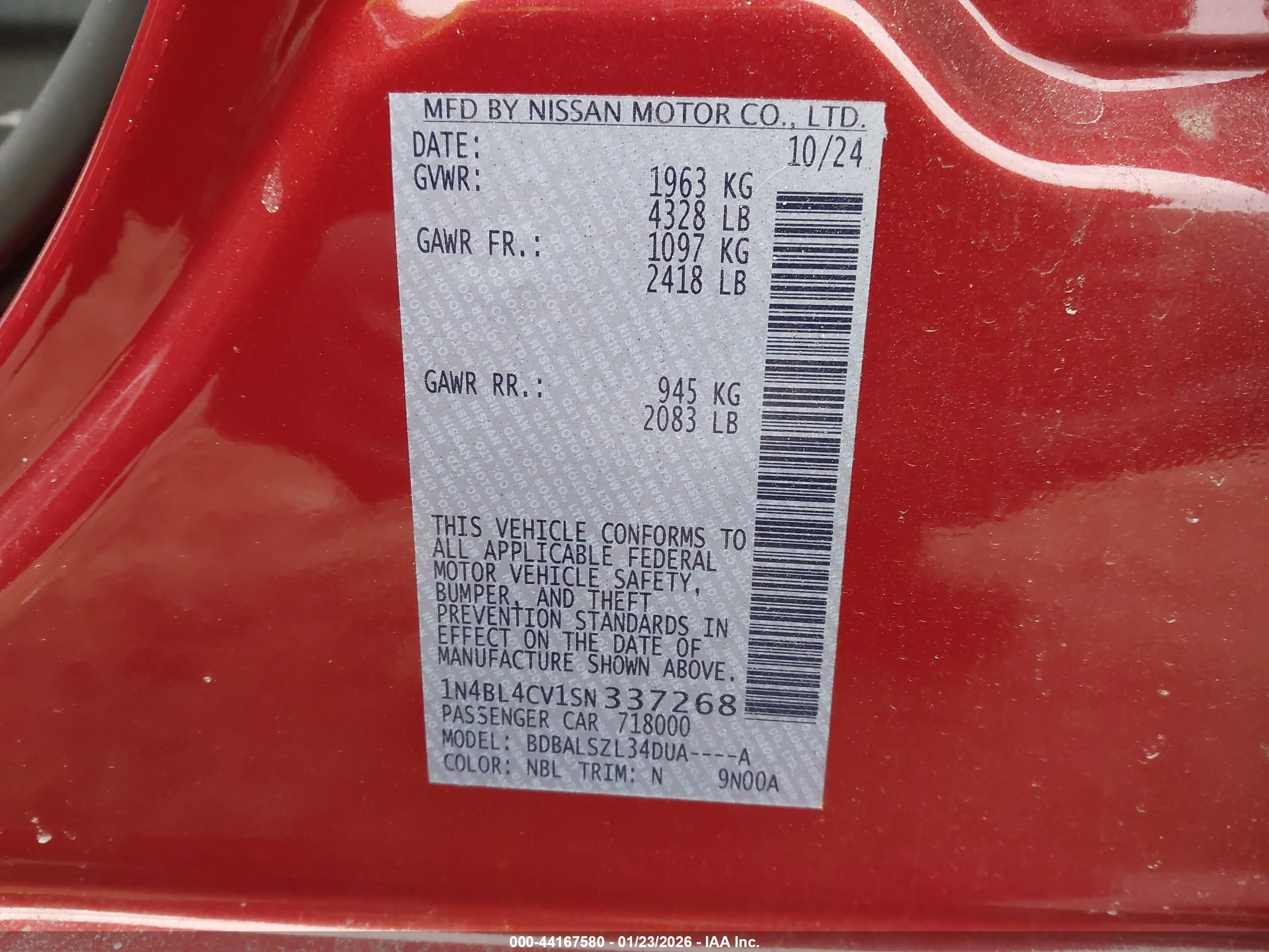NISSAN ALTIMA image 9