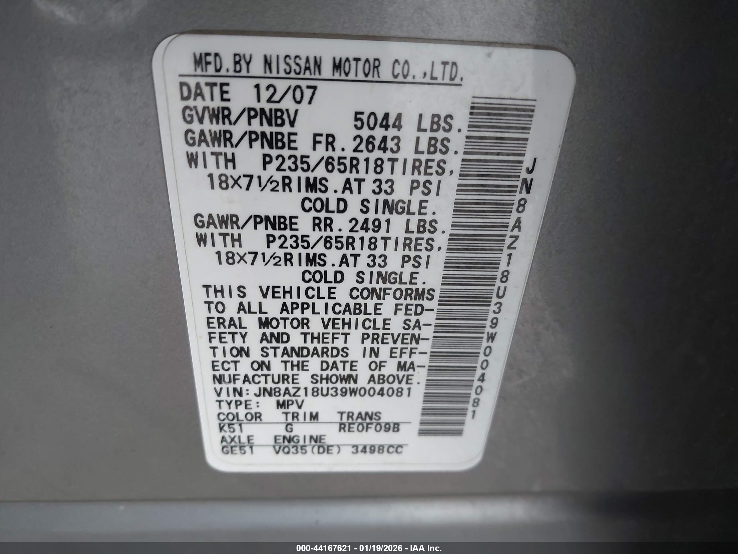 NISSAN MURANO image 9