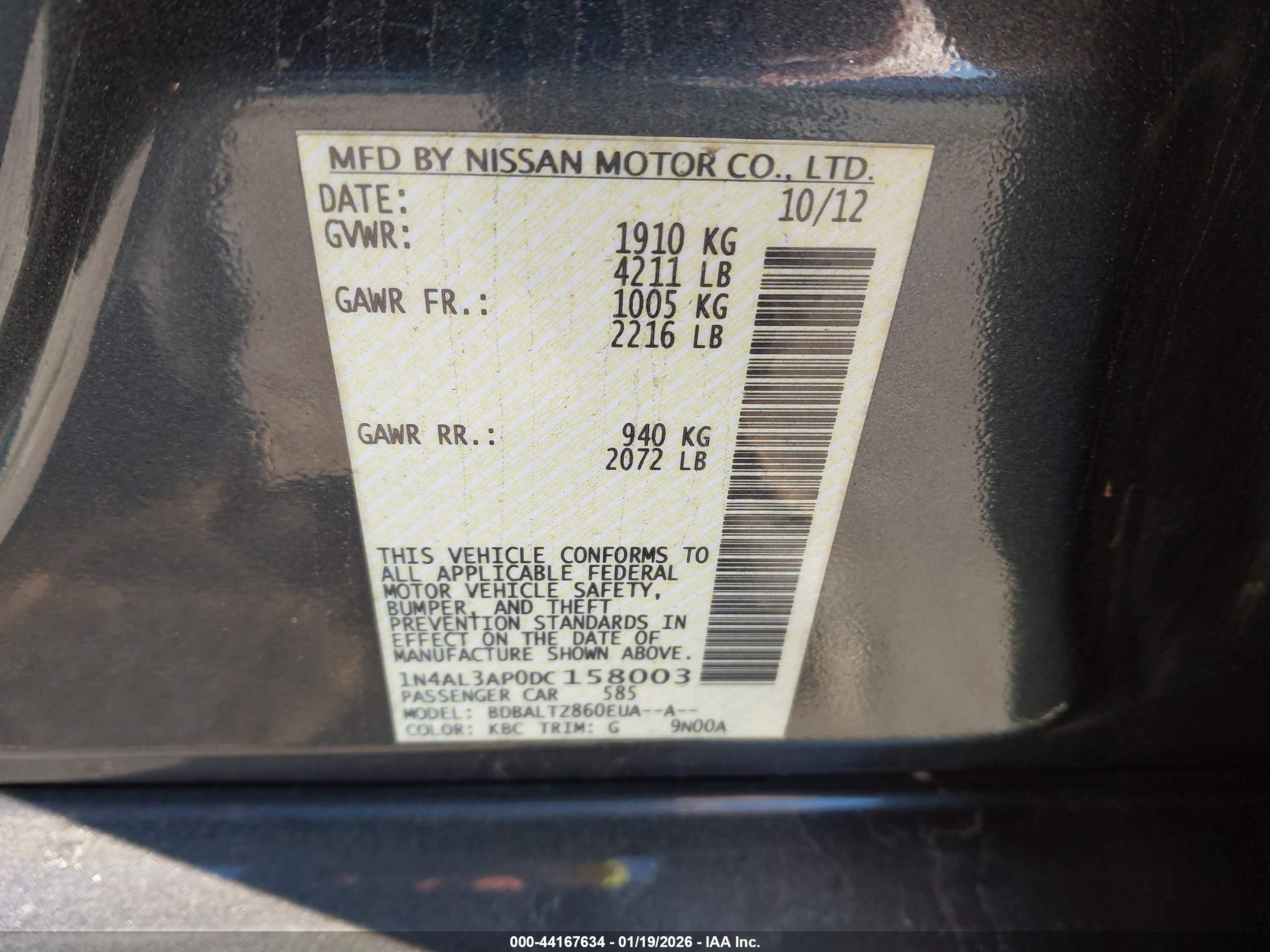 NISSAN ALTIMA image 9