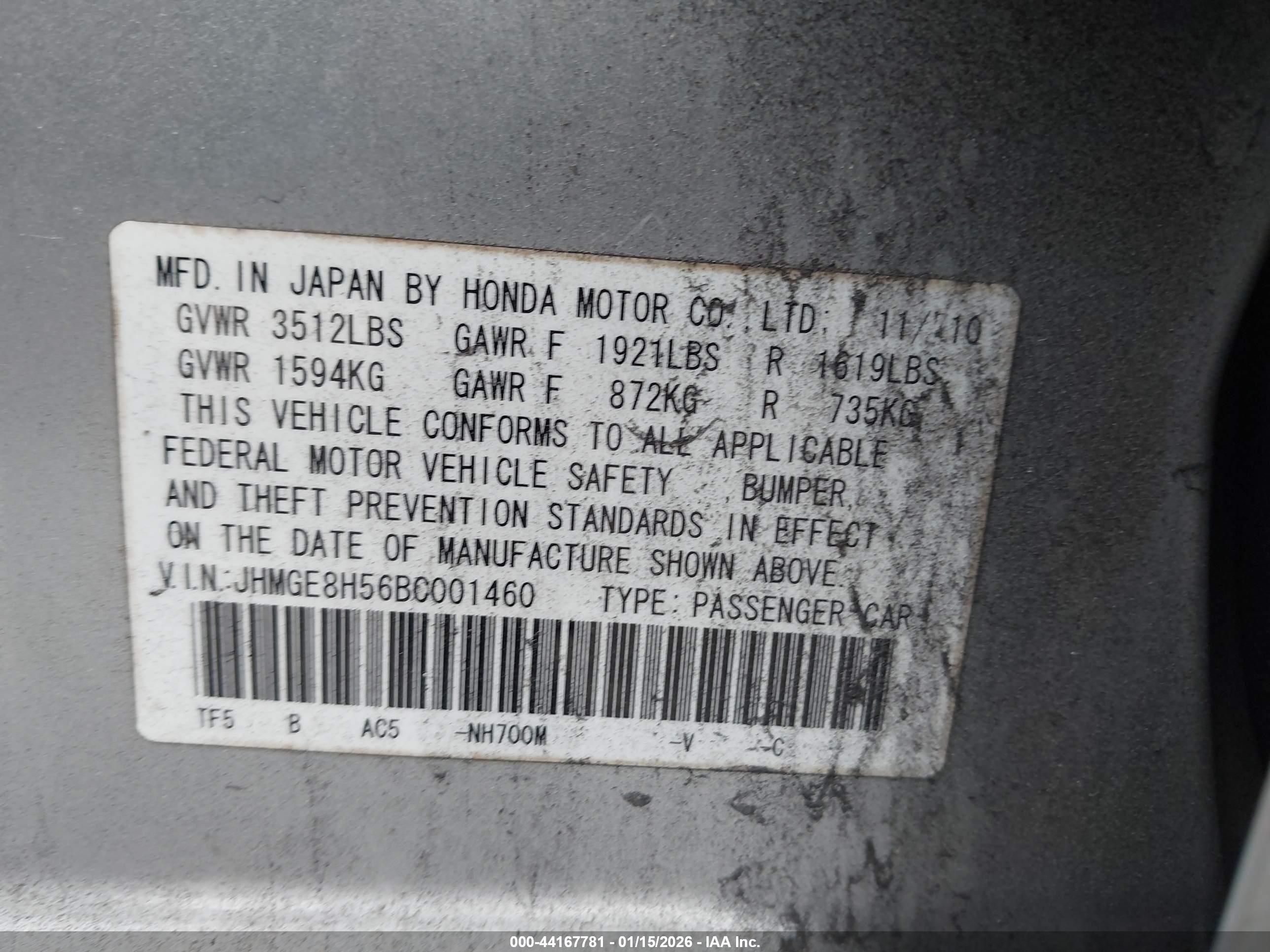 HONDA FIT image 9