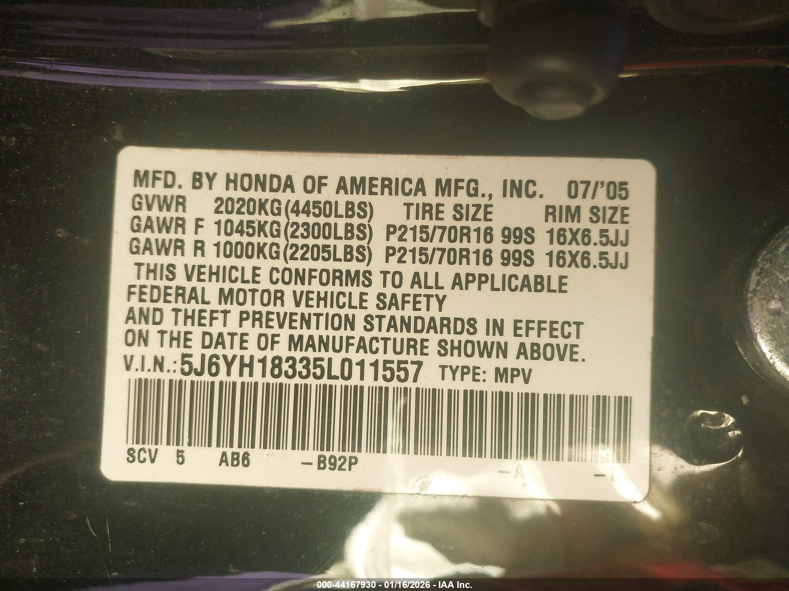 HONDA ELEMENT image 9