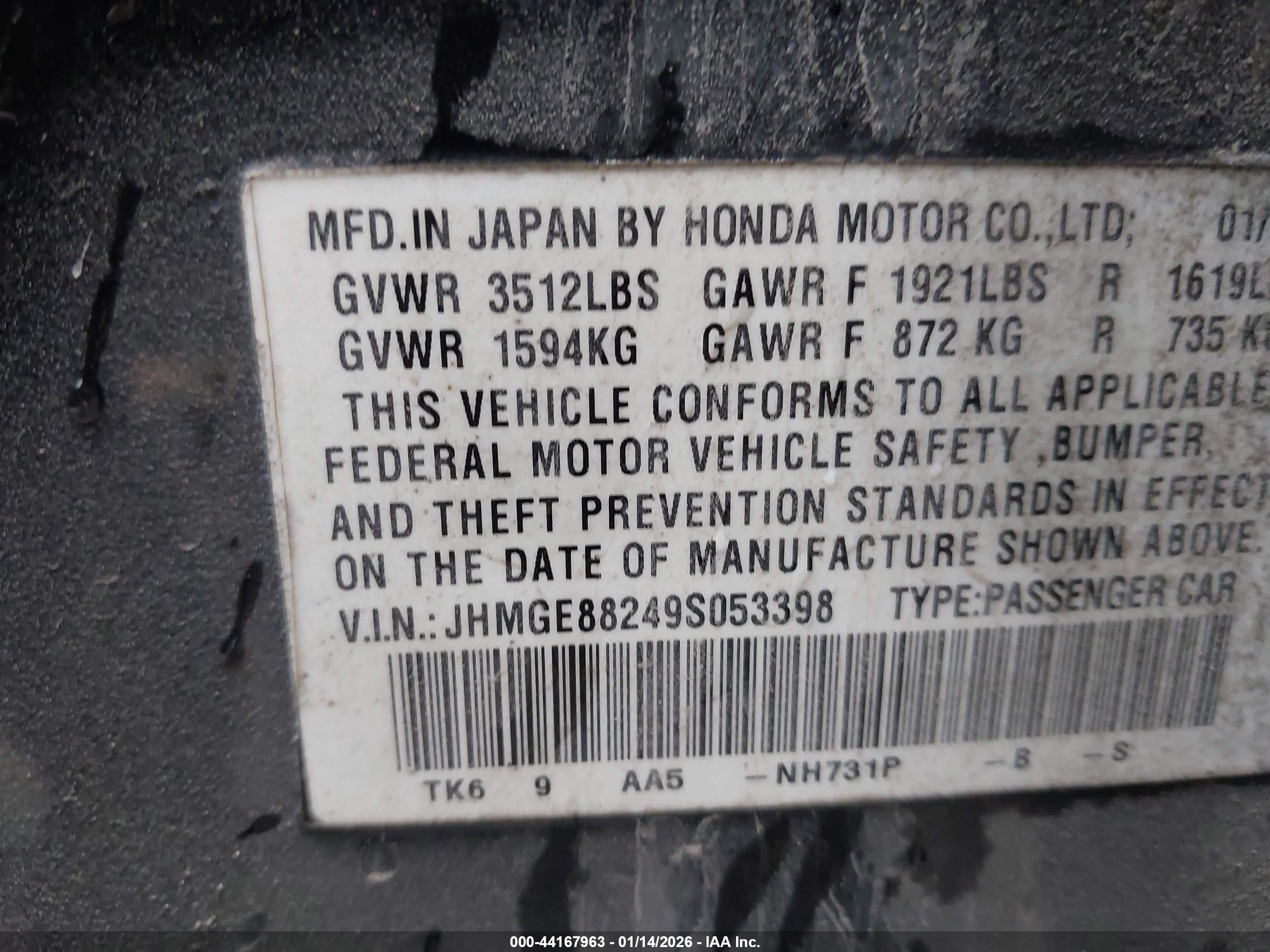 HONDA FIT image 9