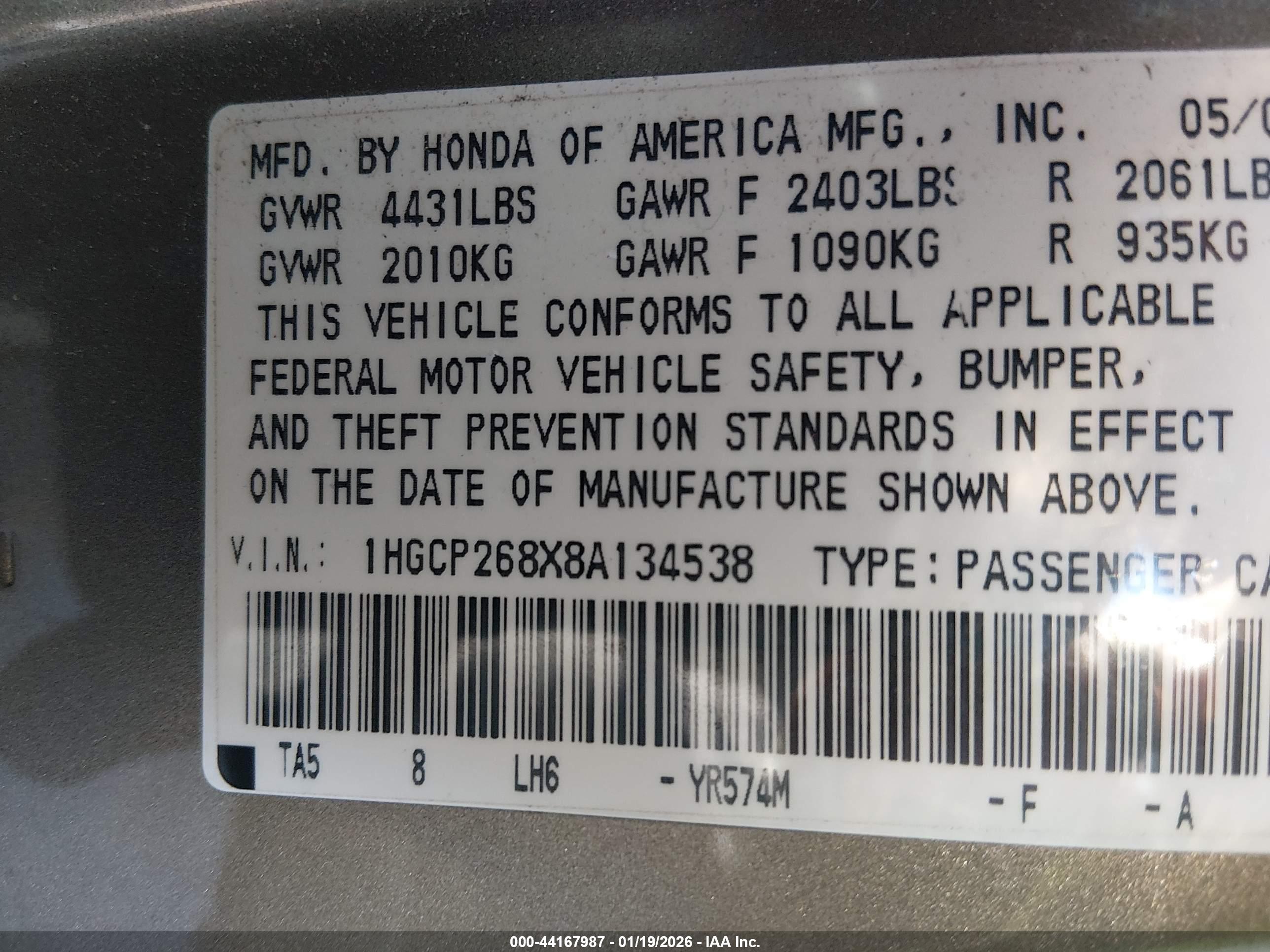 HONDA ACCORD image 9