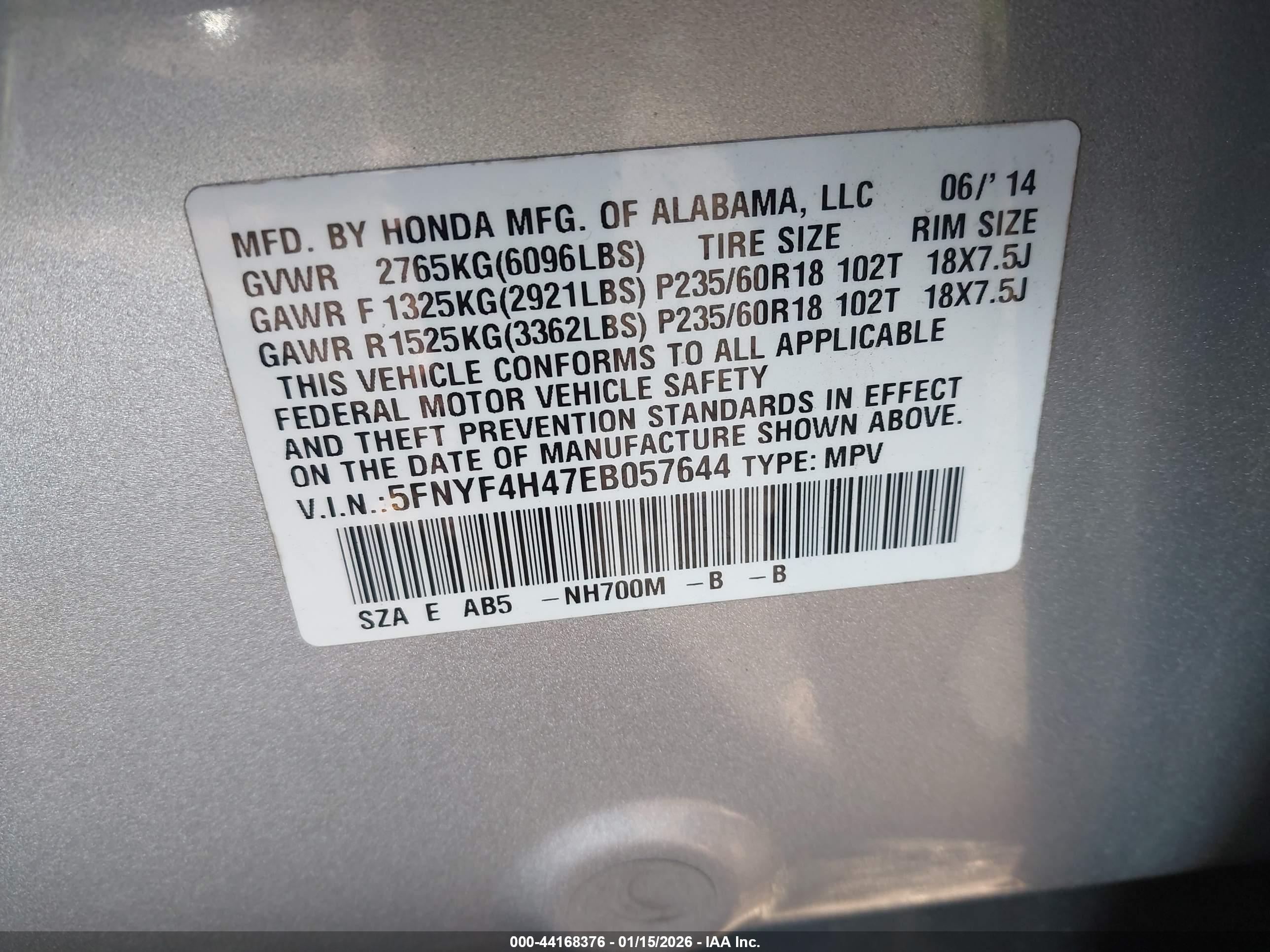 HONDA PILOT image 9