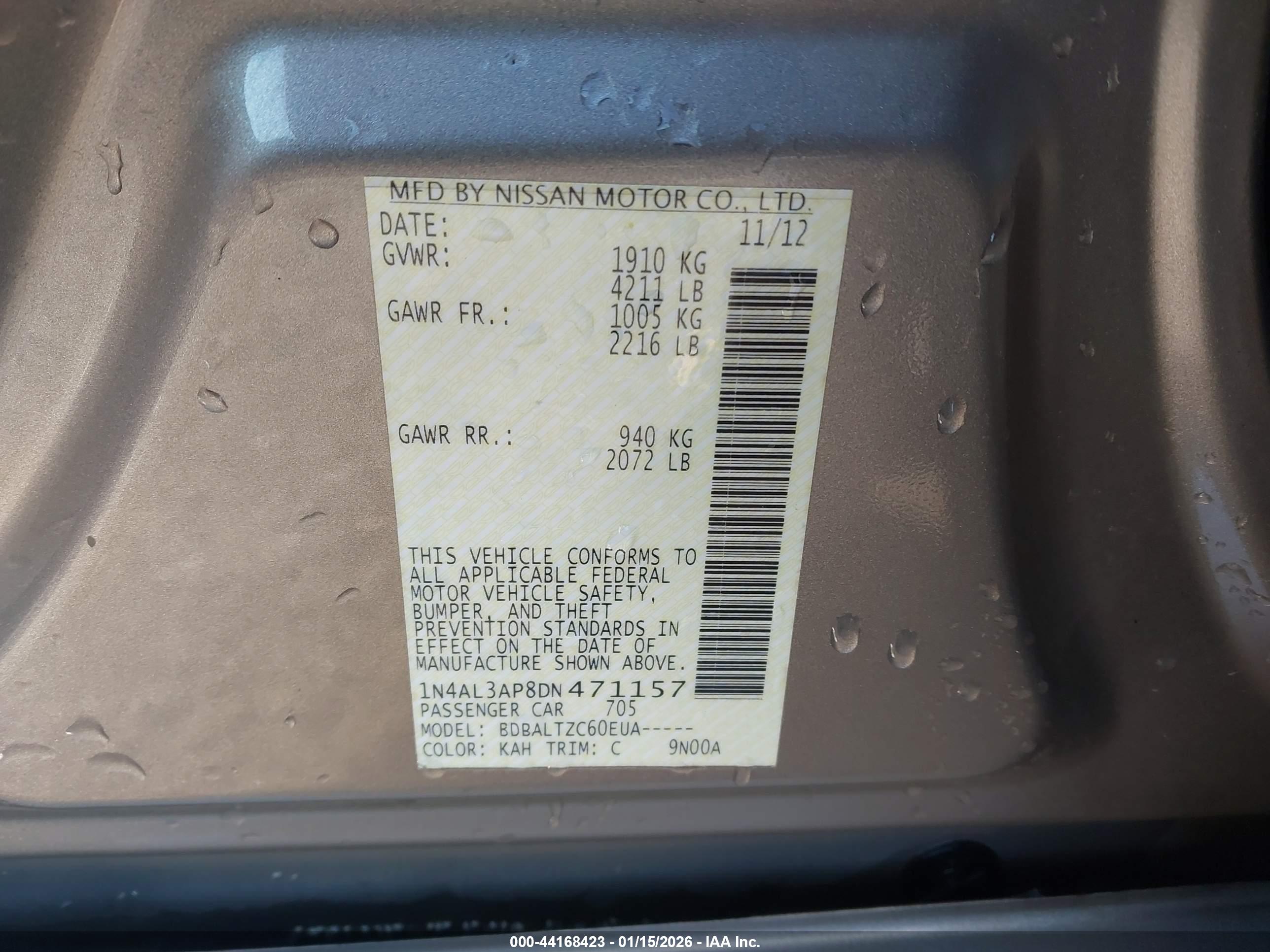 NISSAN ALTIMA image 9