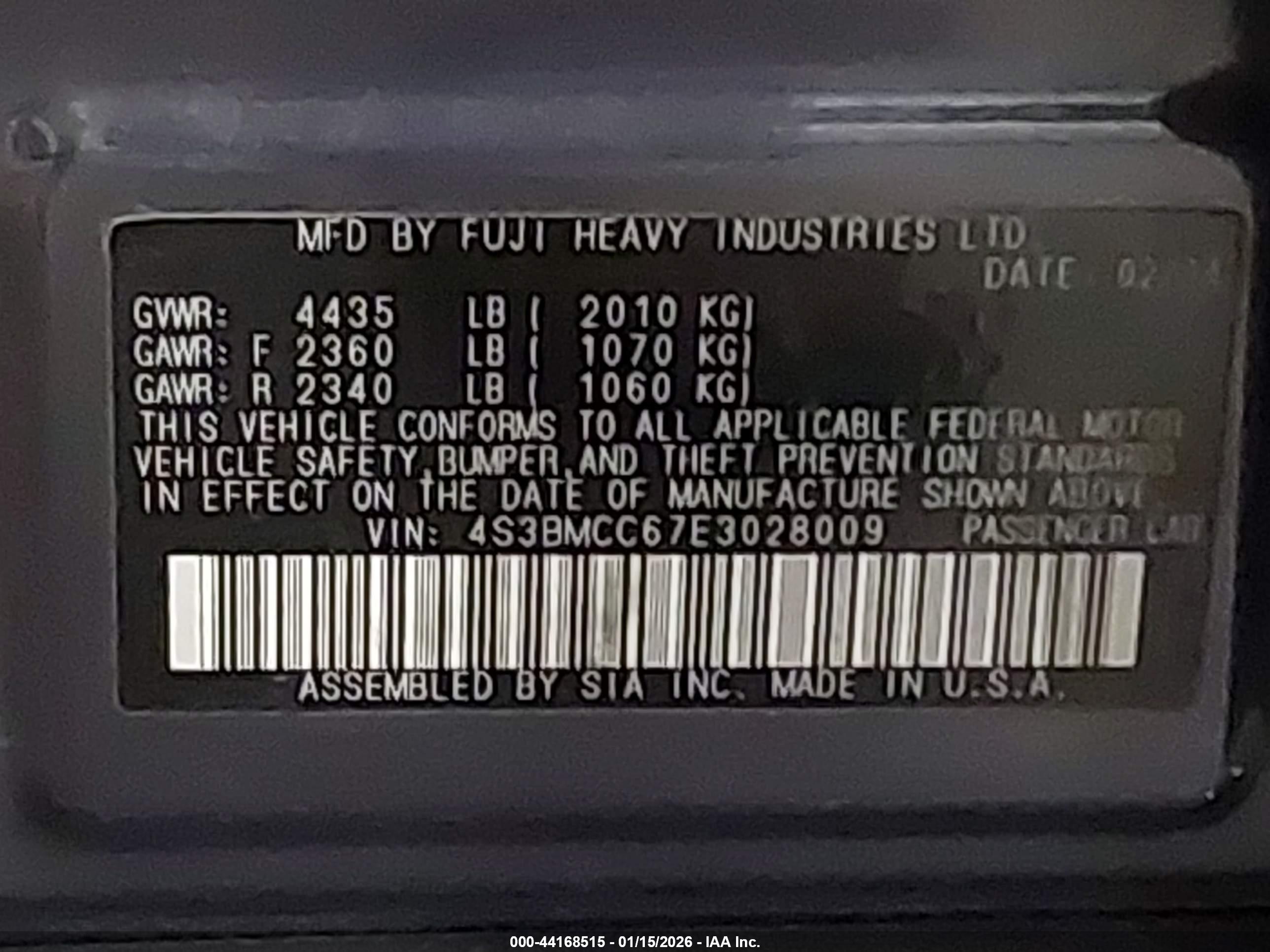 SUBARU LEGACY image 9