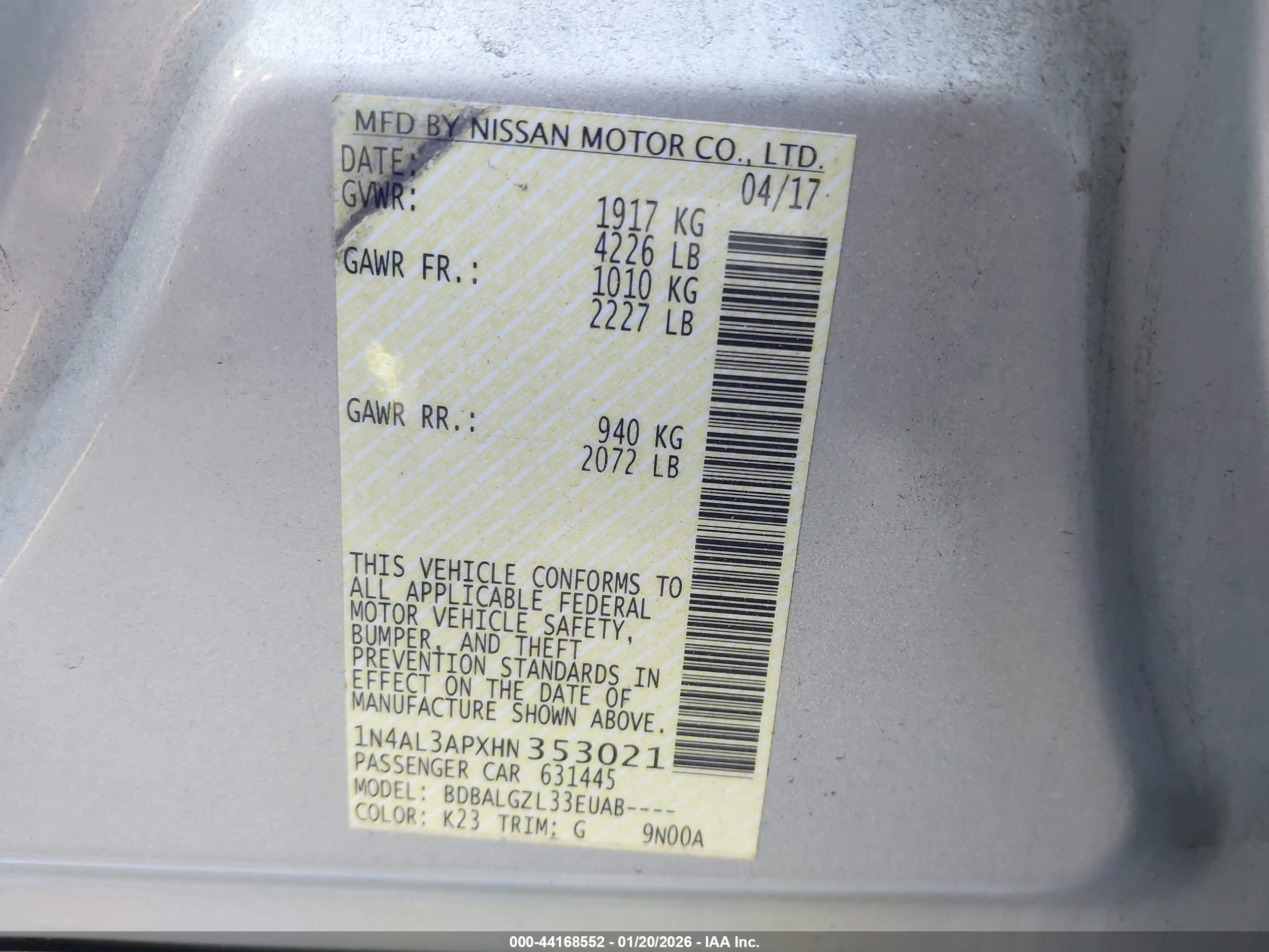 NISSAN ALTIMA image 9