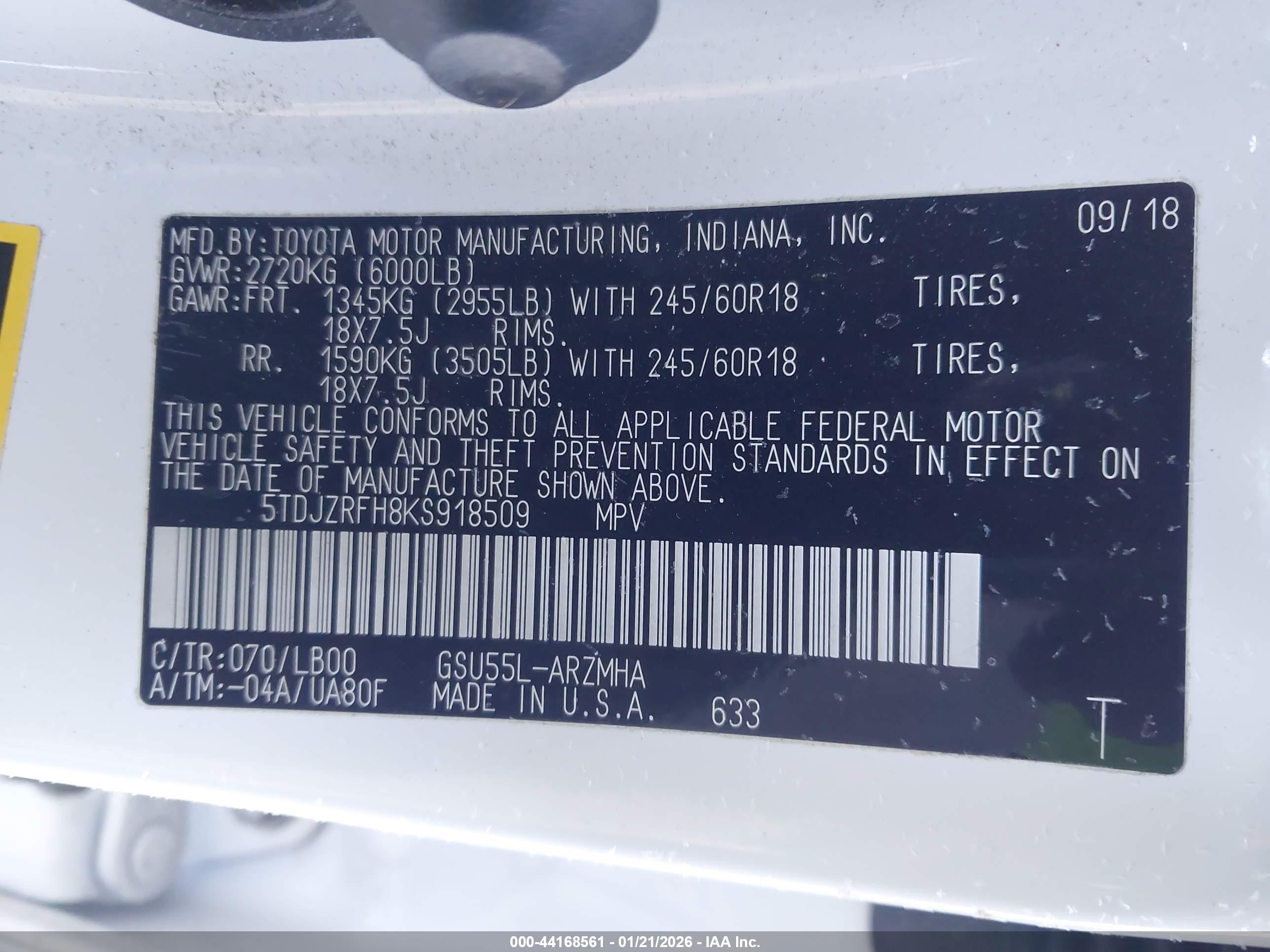 TOYOTA HIGHLANDER image 9
