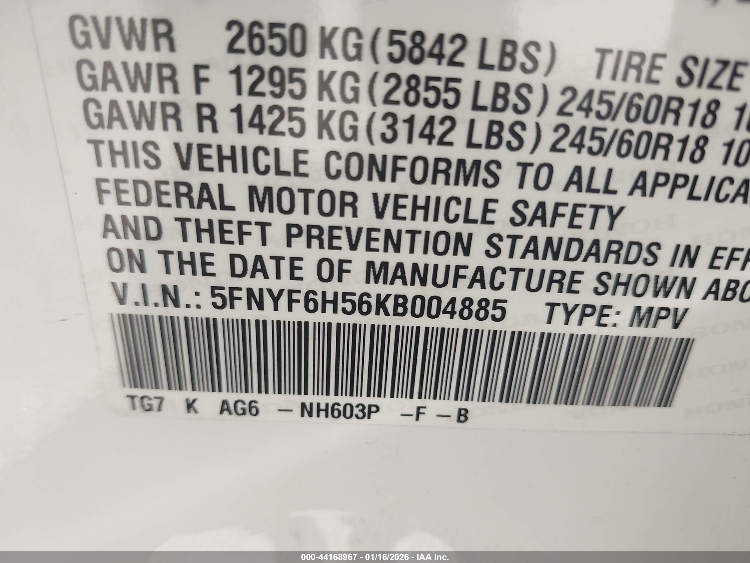 HONDA PILOT image 9