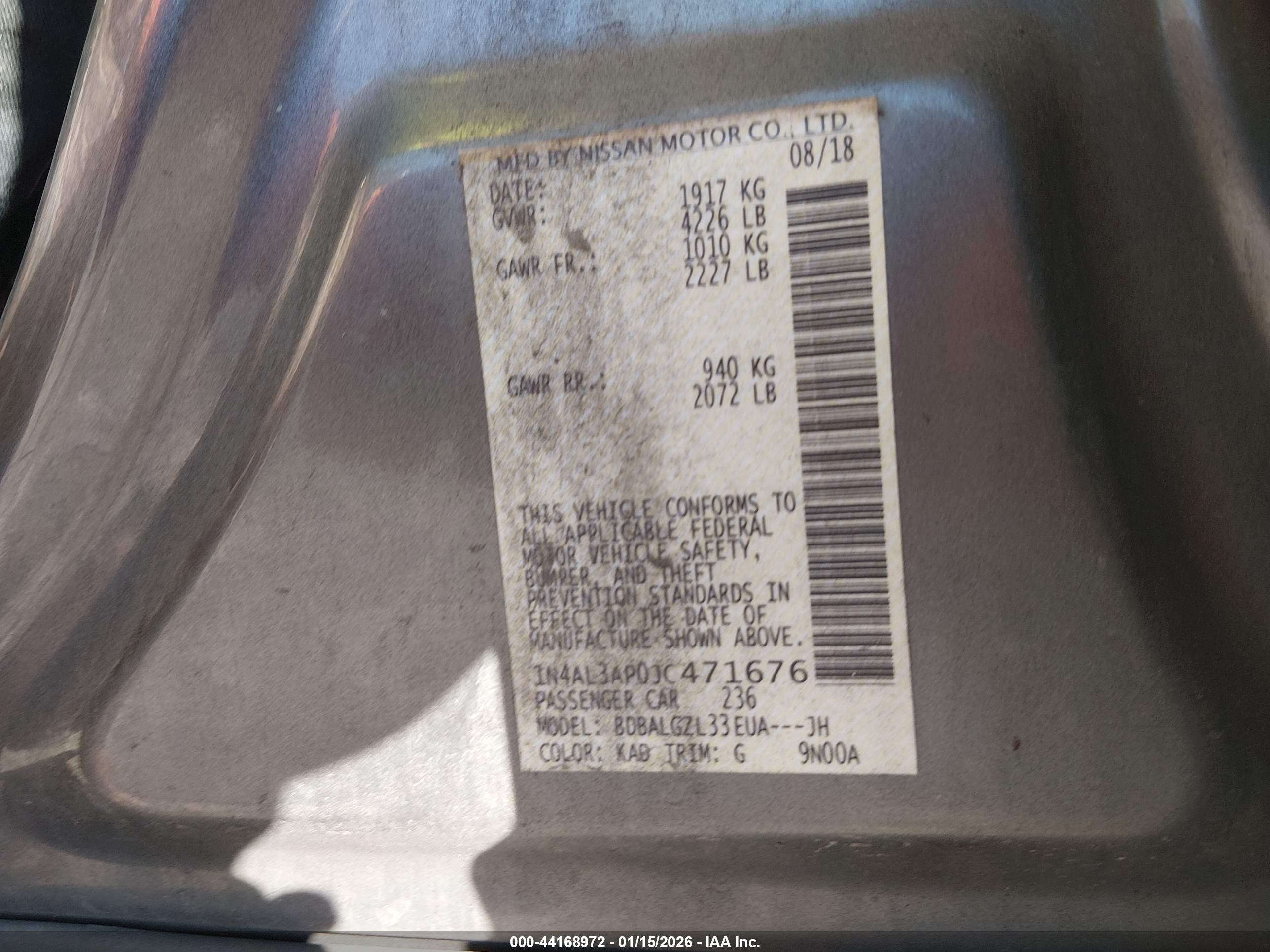 NISSAN ALTIMA image 9