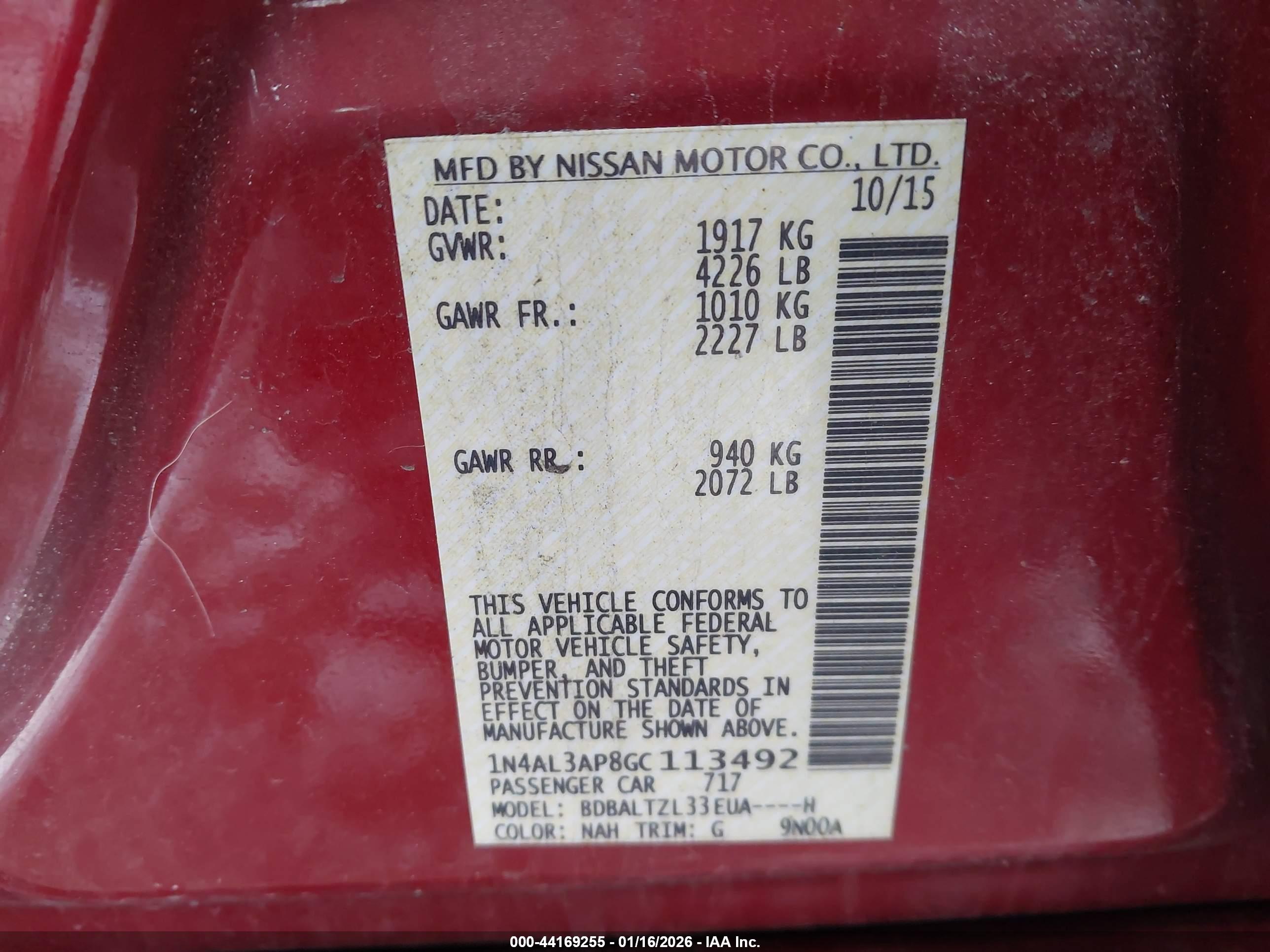 NISSAN ALTIMA image 9