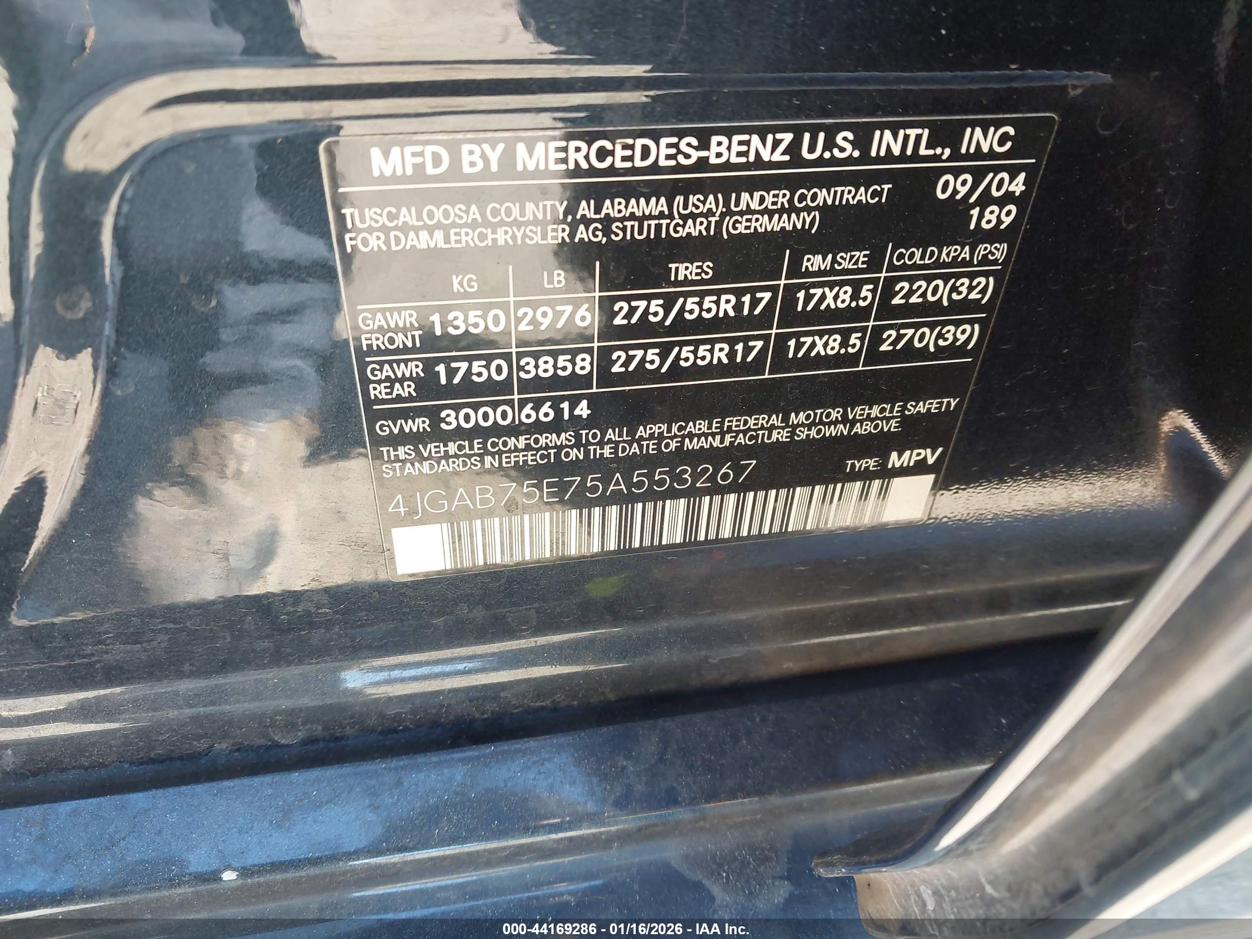 MERCEDES-BENZ ML image 9