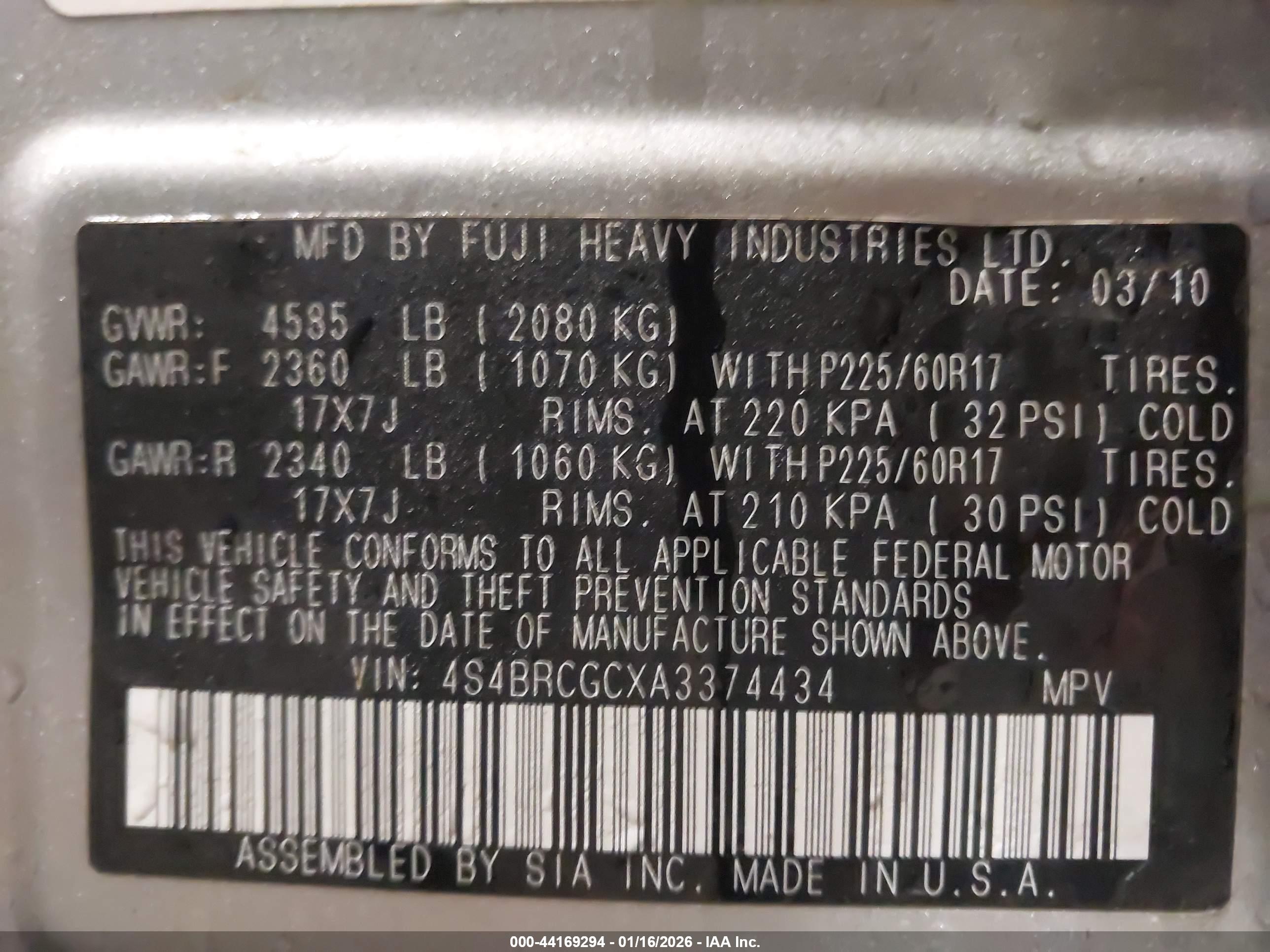 SUBARU OUTBACK image 9