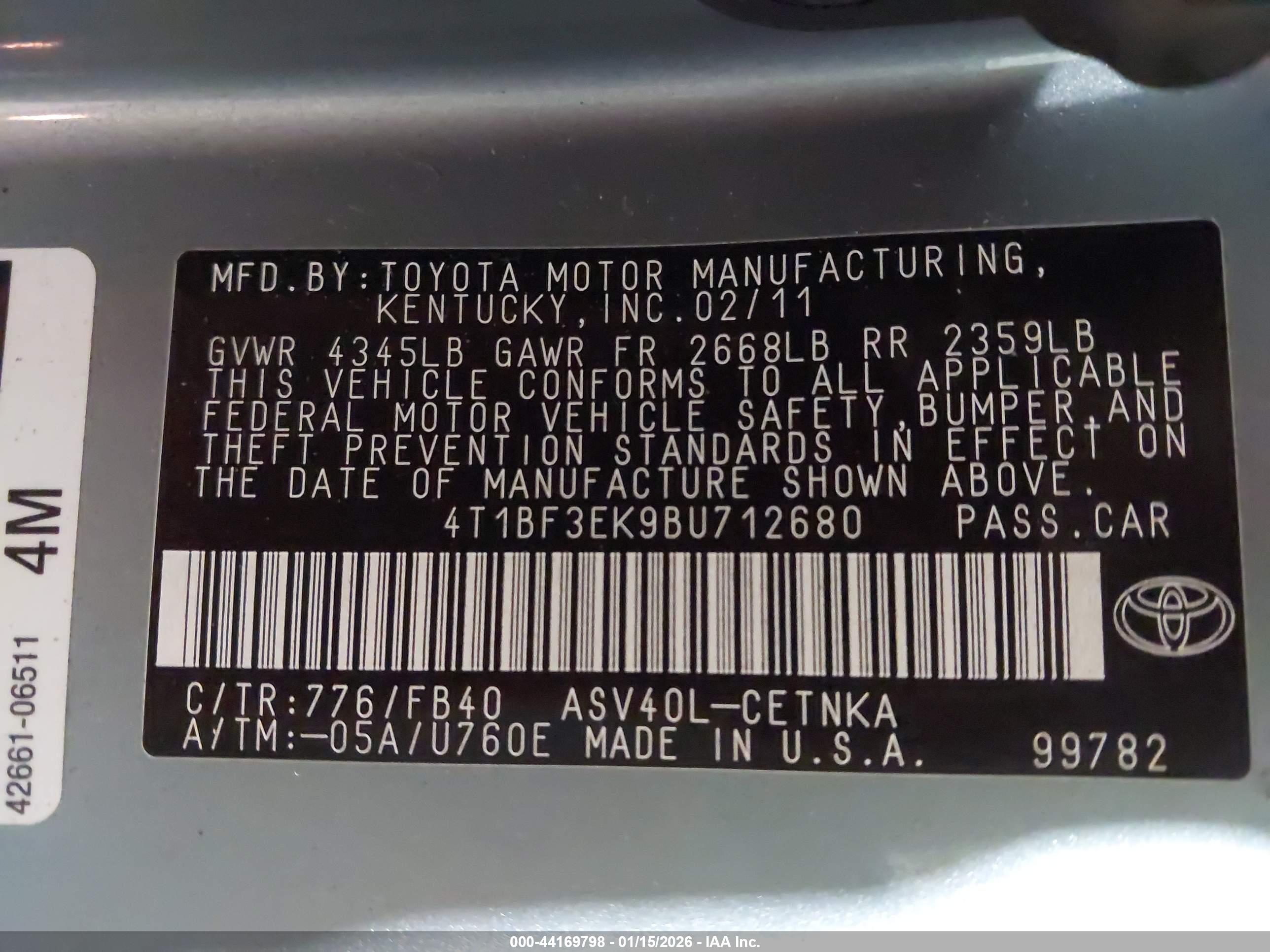 TOYOTA CAMRY image 9