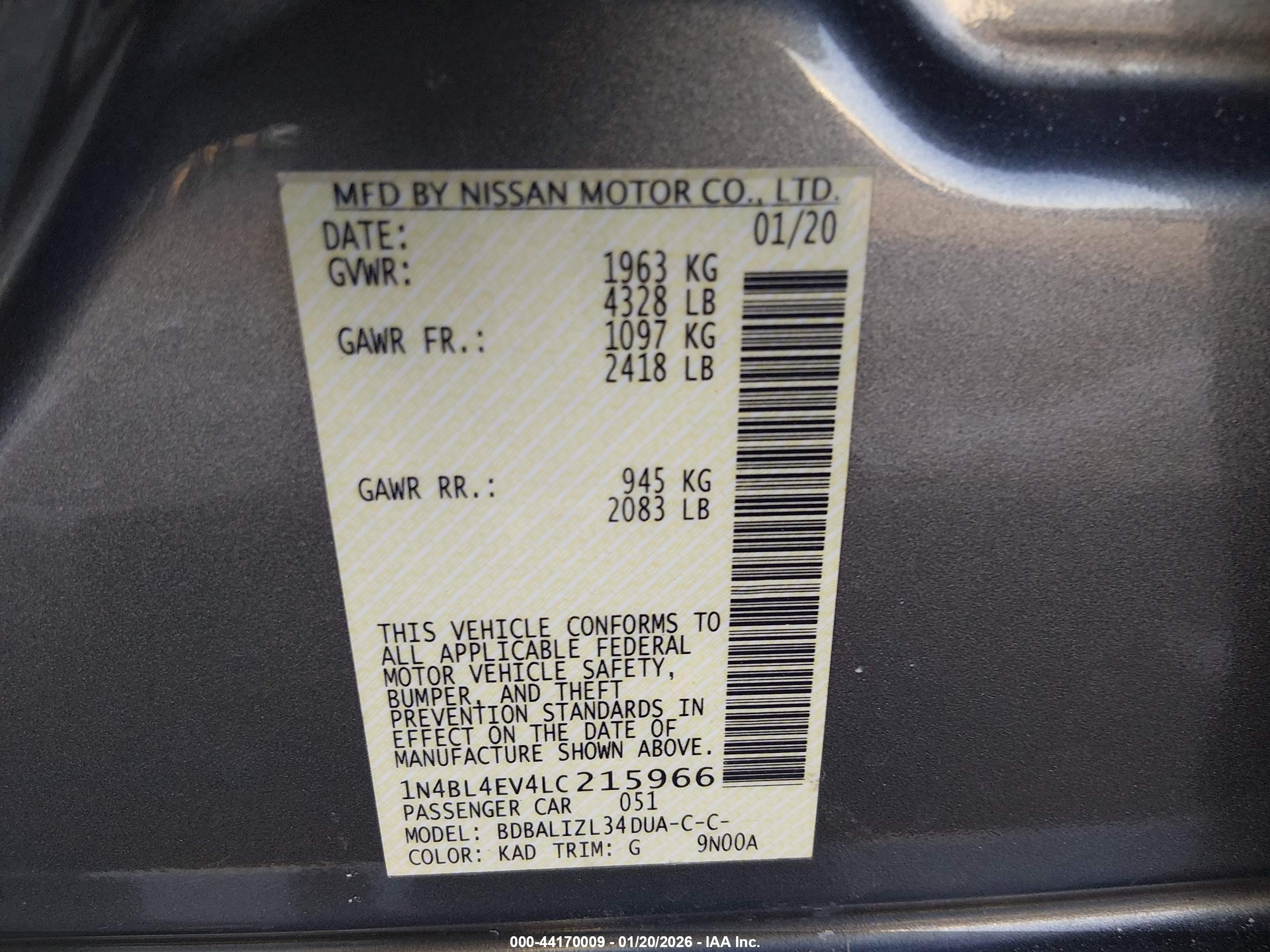 NISSAN ALTIMA image 9