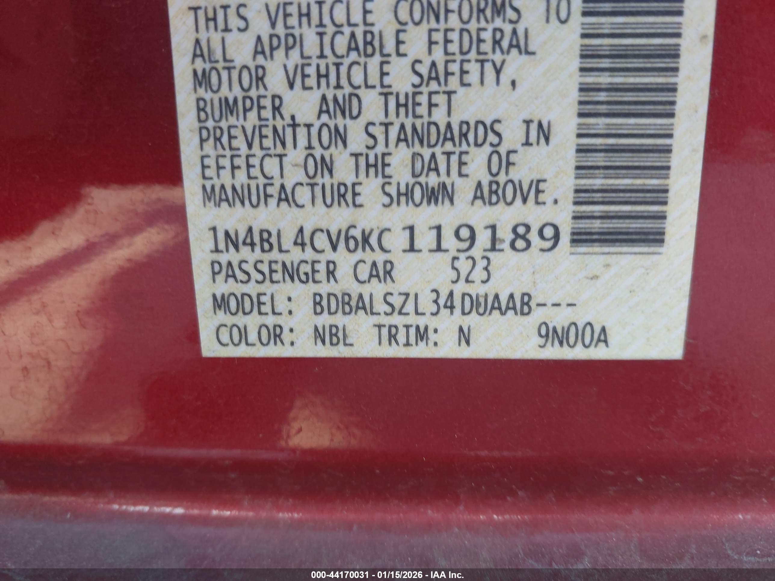 NISSAN ALTIMA image 9