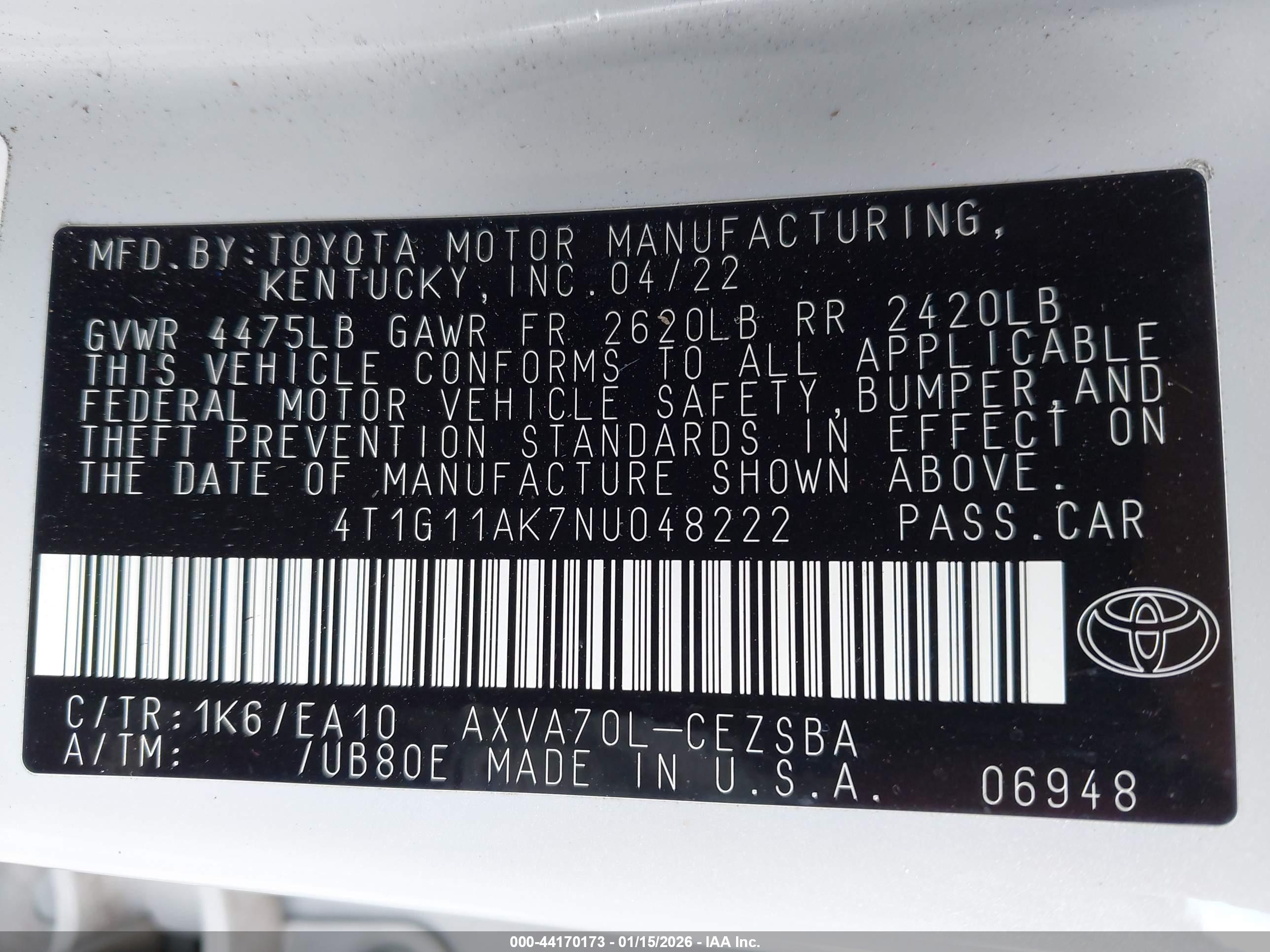 TOYOTA CAMRY image 9