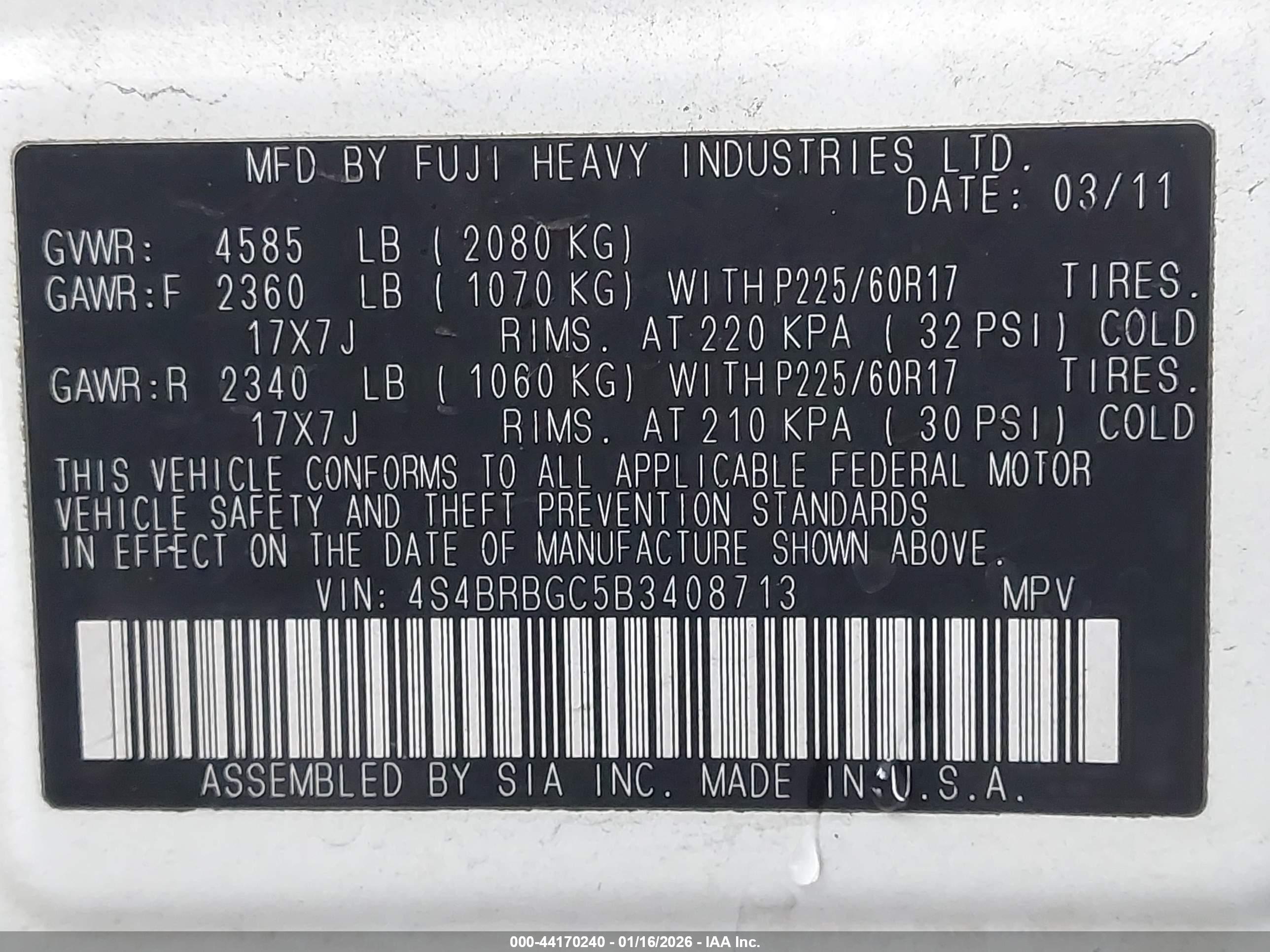 SUBARU OUTBACK image 9