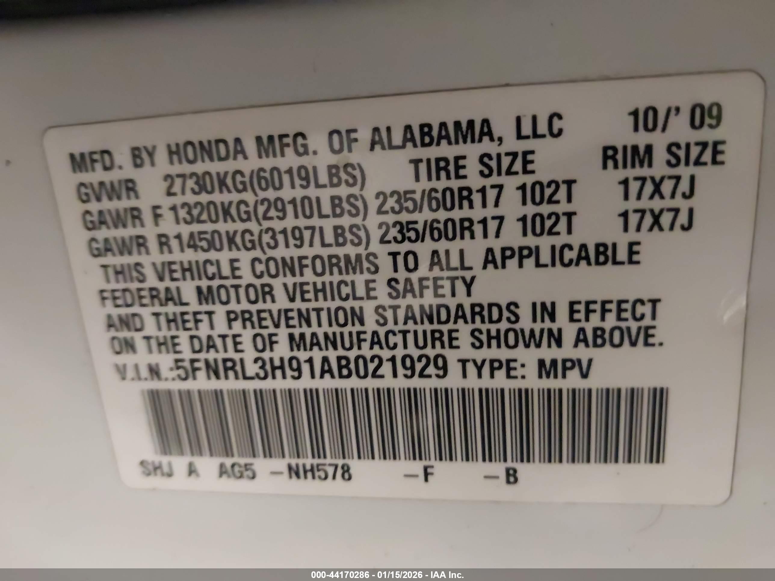 HONDA ODYSSEY image 9