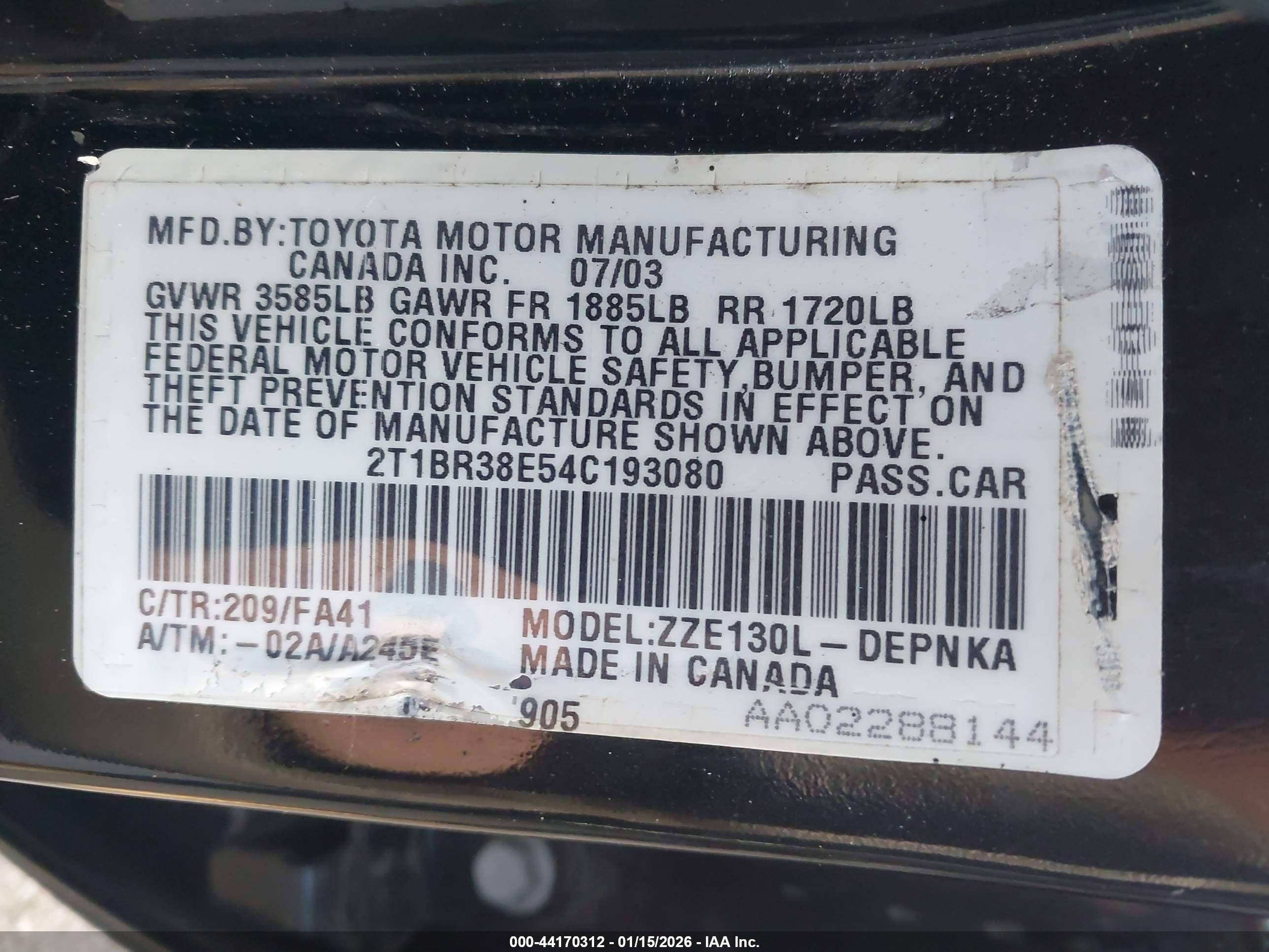 TOYOTA COROLLA image 9