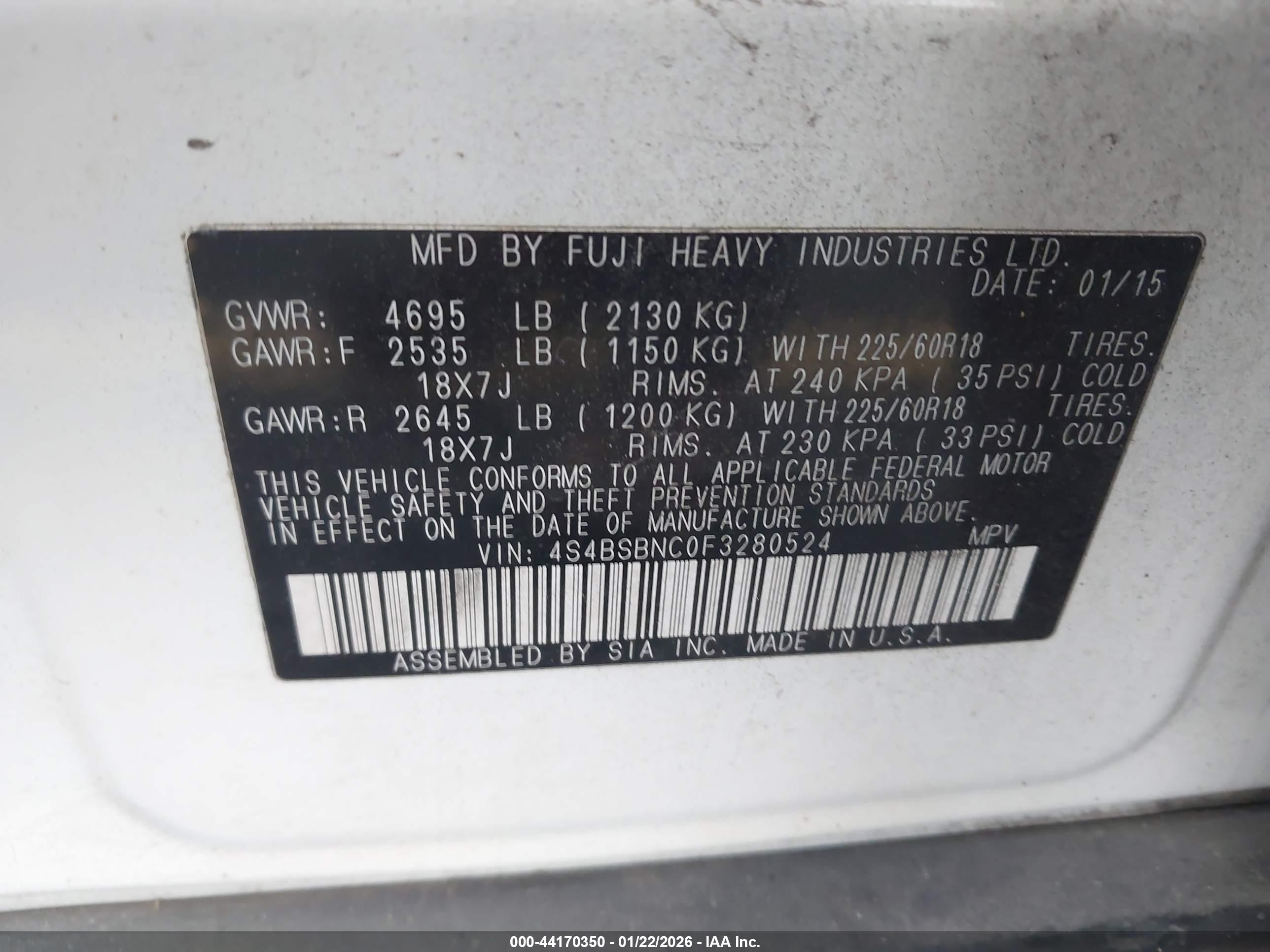 SUBARU OUTBACK image 9