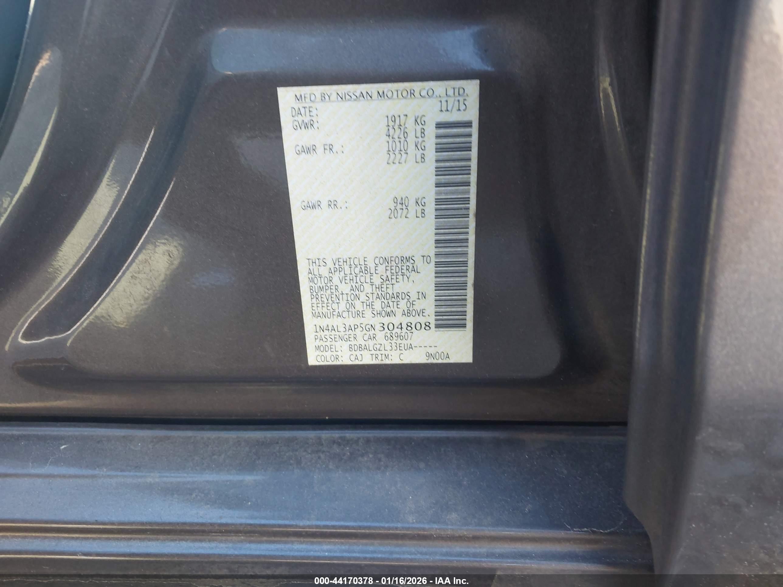 NISSAN ALTIMA image 9