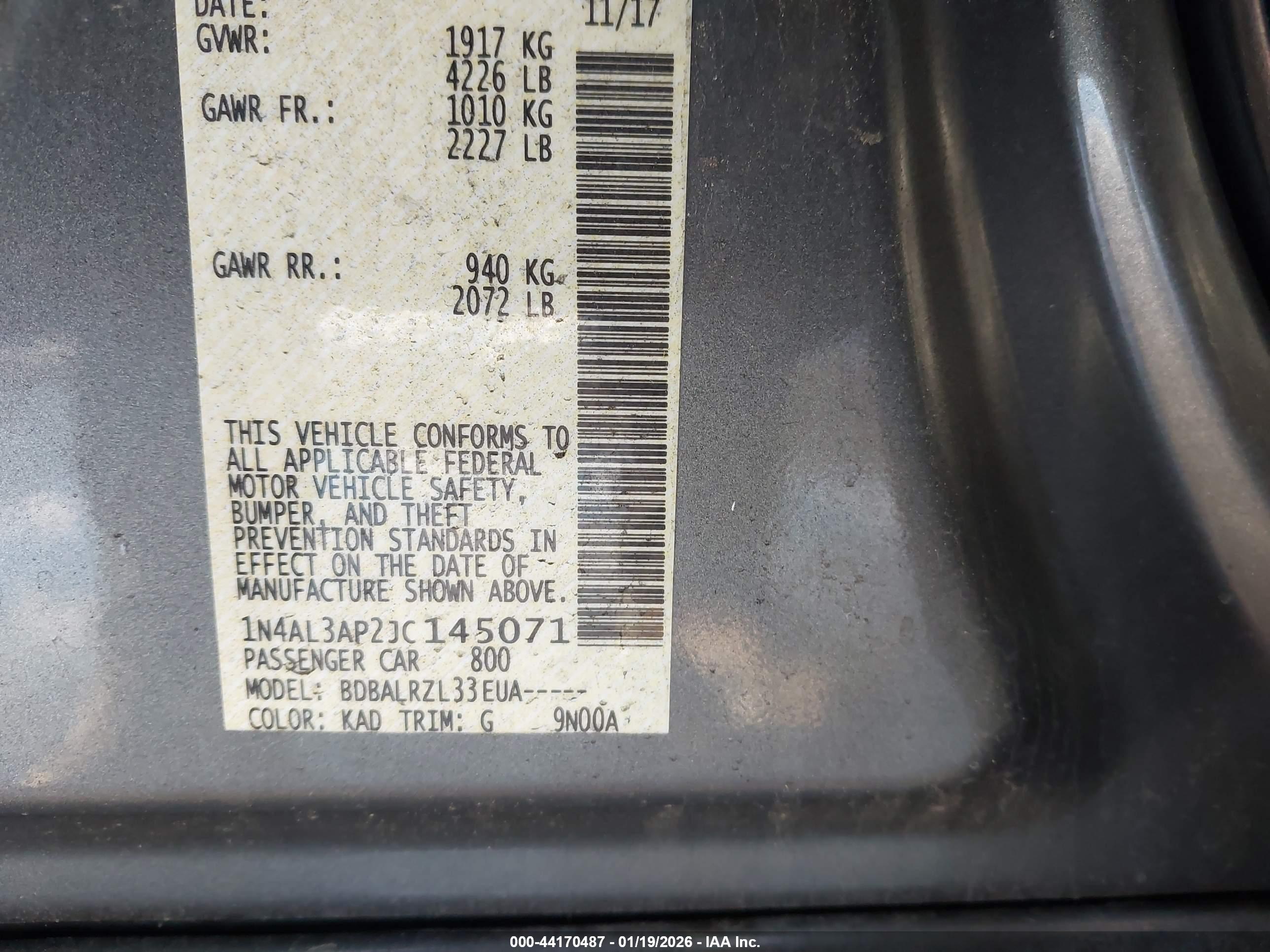 NISSAN ALTIMA image 9