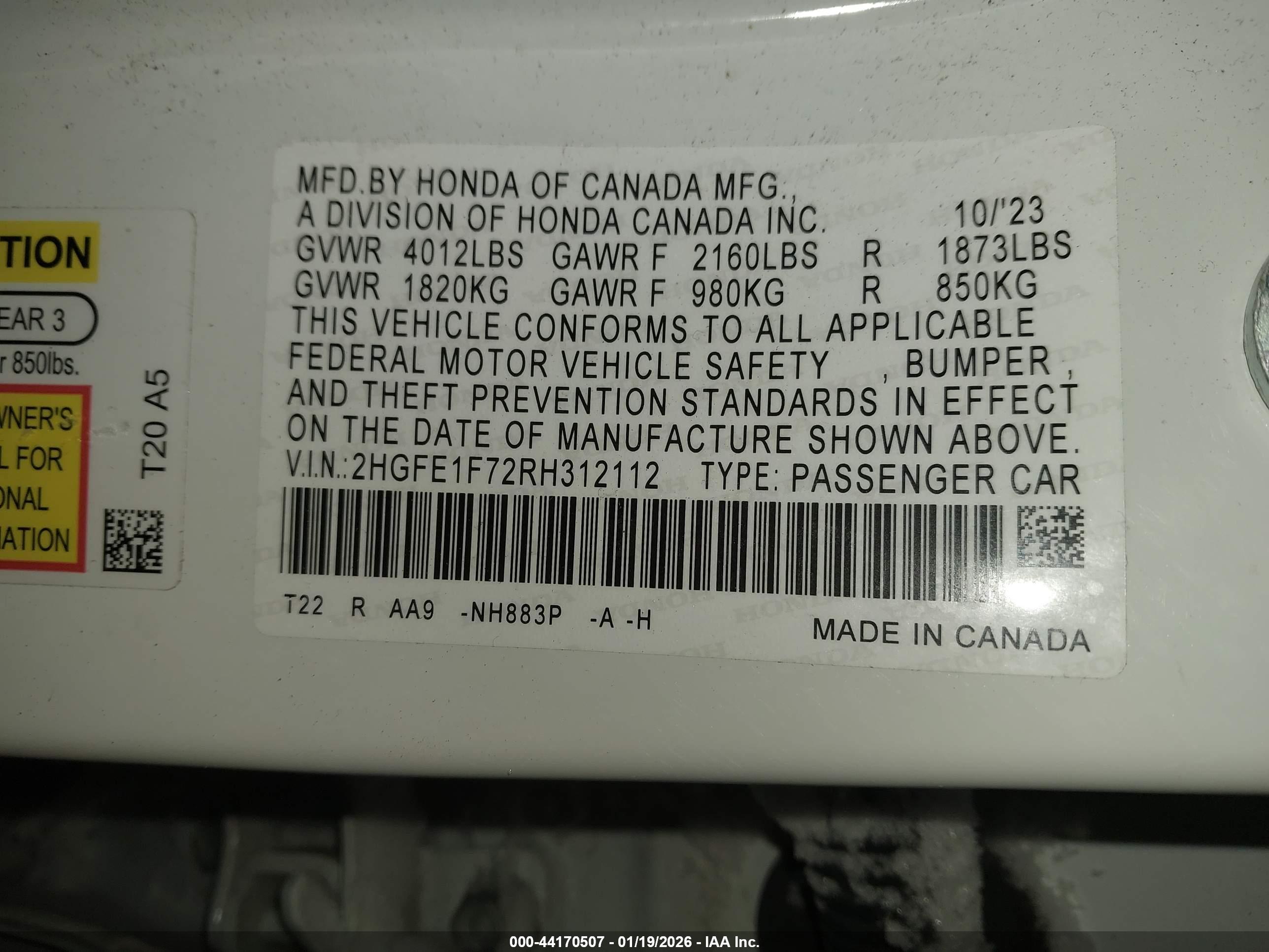 HONDA CIVIC image 9