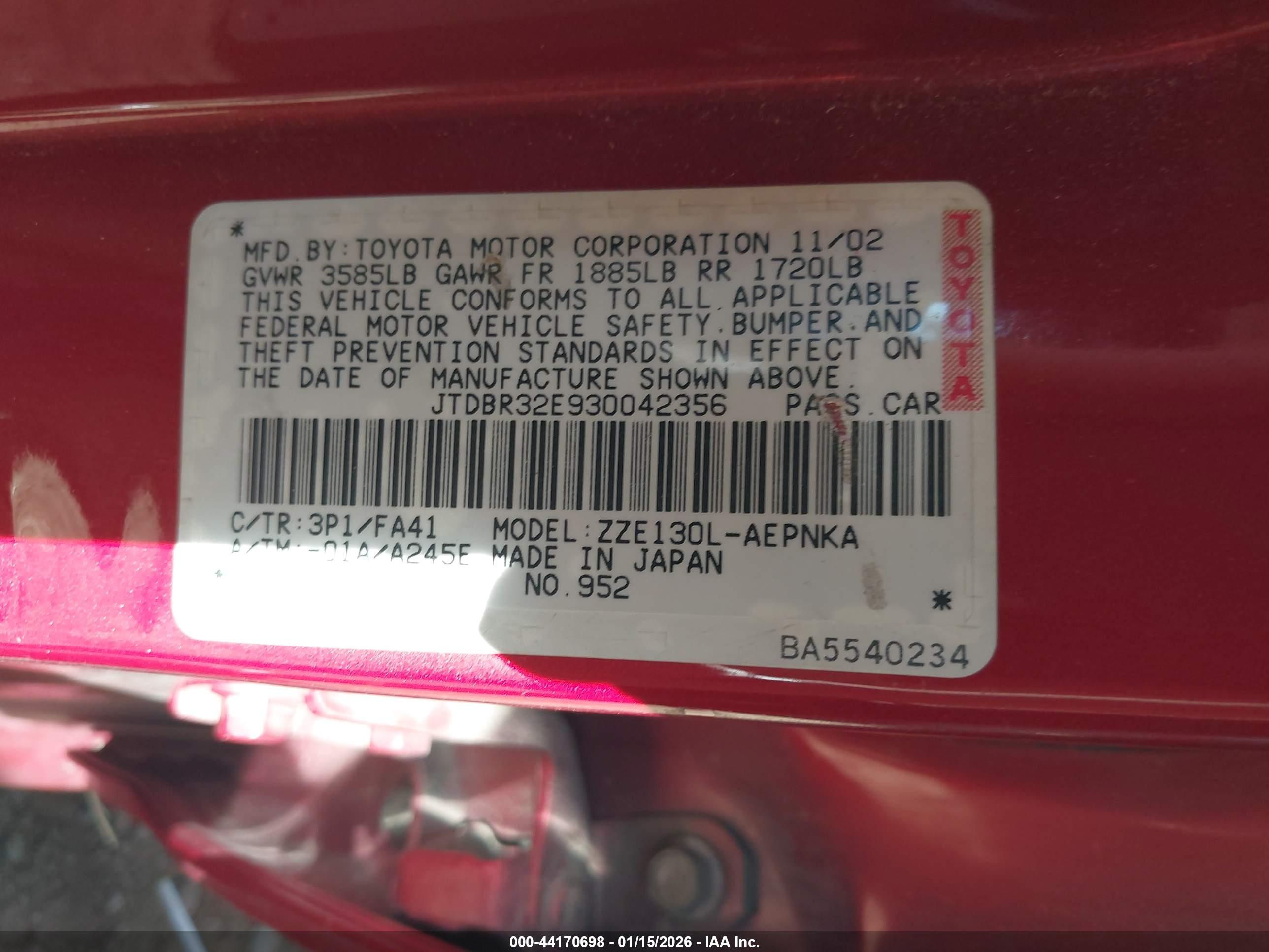 TOYOTA COROLLA image 9