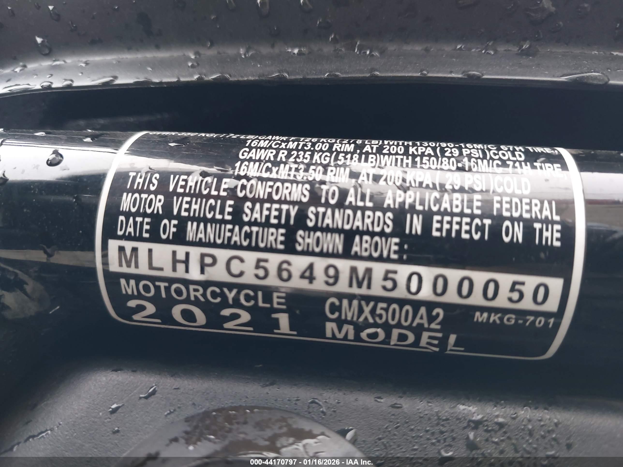 HONDA CMX500 image 10